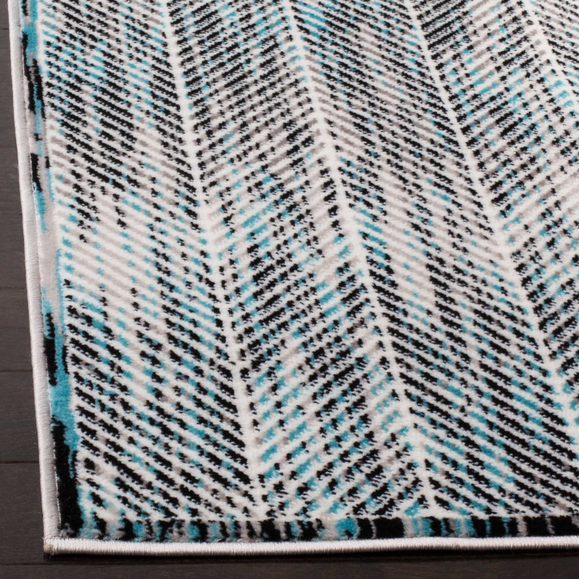 Skyler Chevron Gray/Blue Area Rug - Image 3