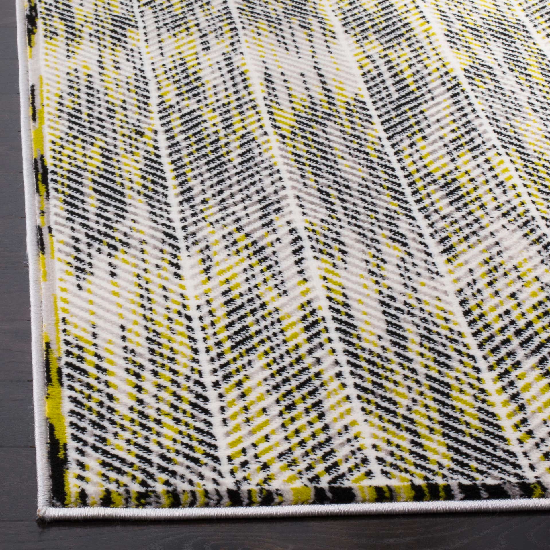 Skyler Chevron Gray/Green Area Rug - Image 3