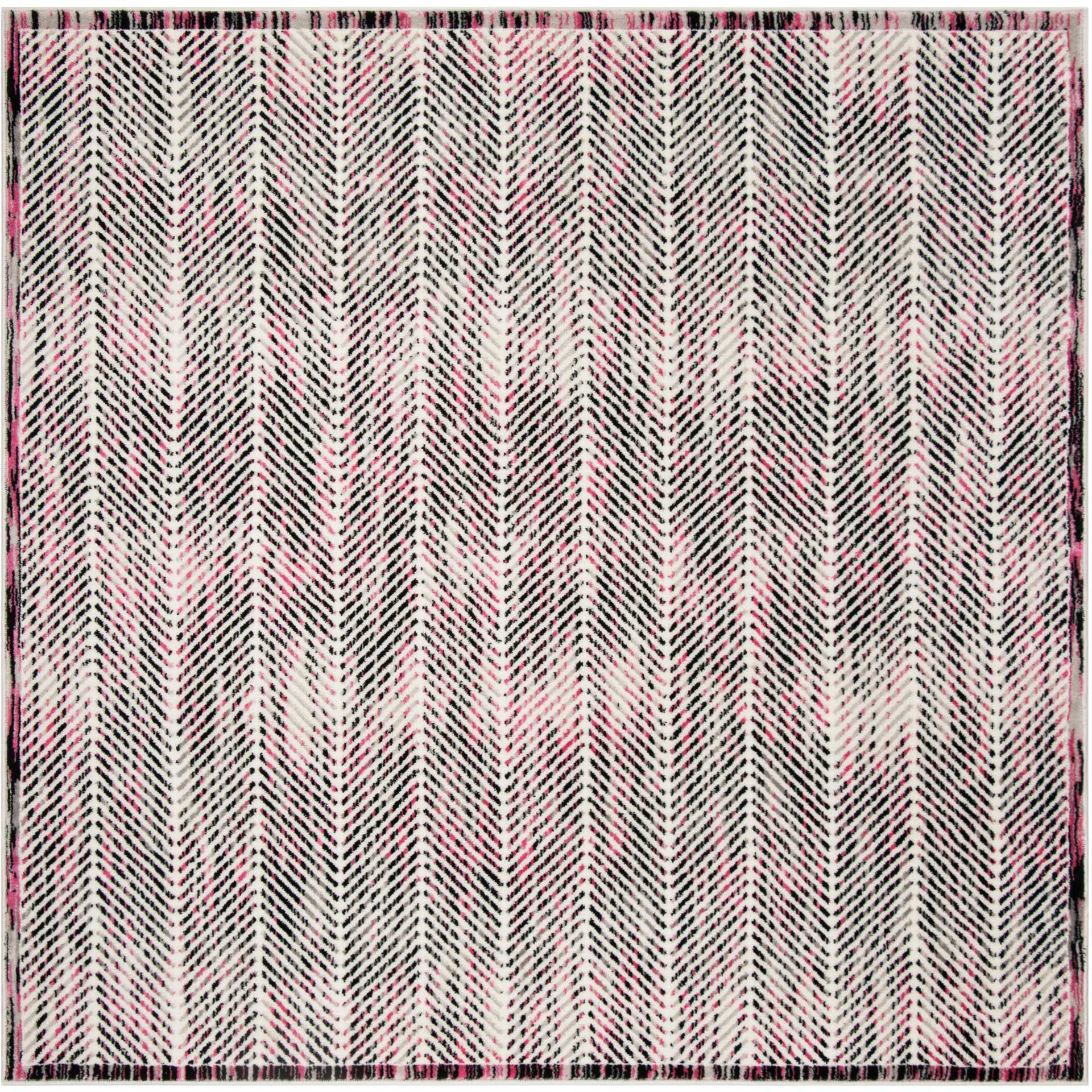 Skyler Chevron Gray/Pink Area Rug - Image 2