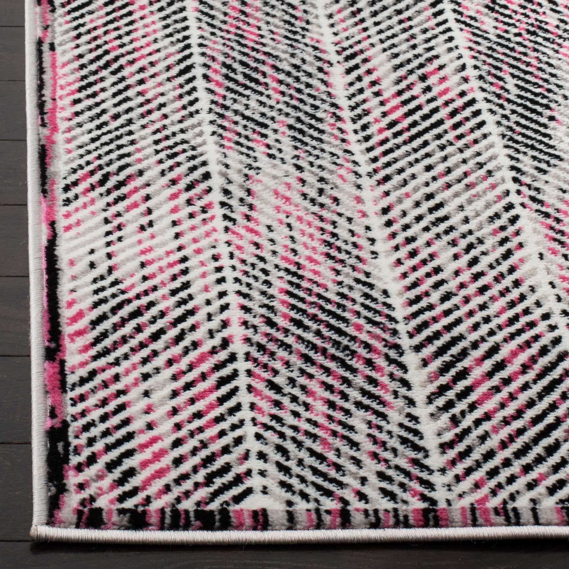 Skyler Chevron Gray/Pink Area Rug - Image 3