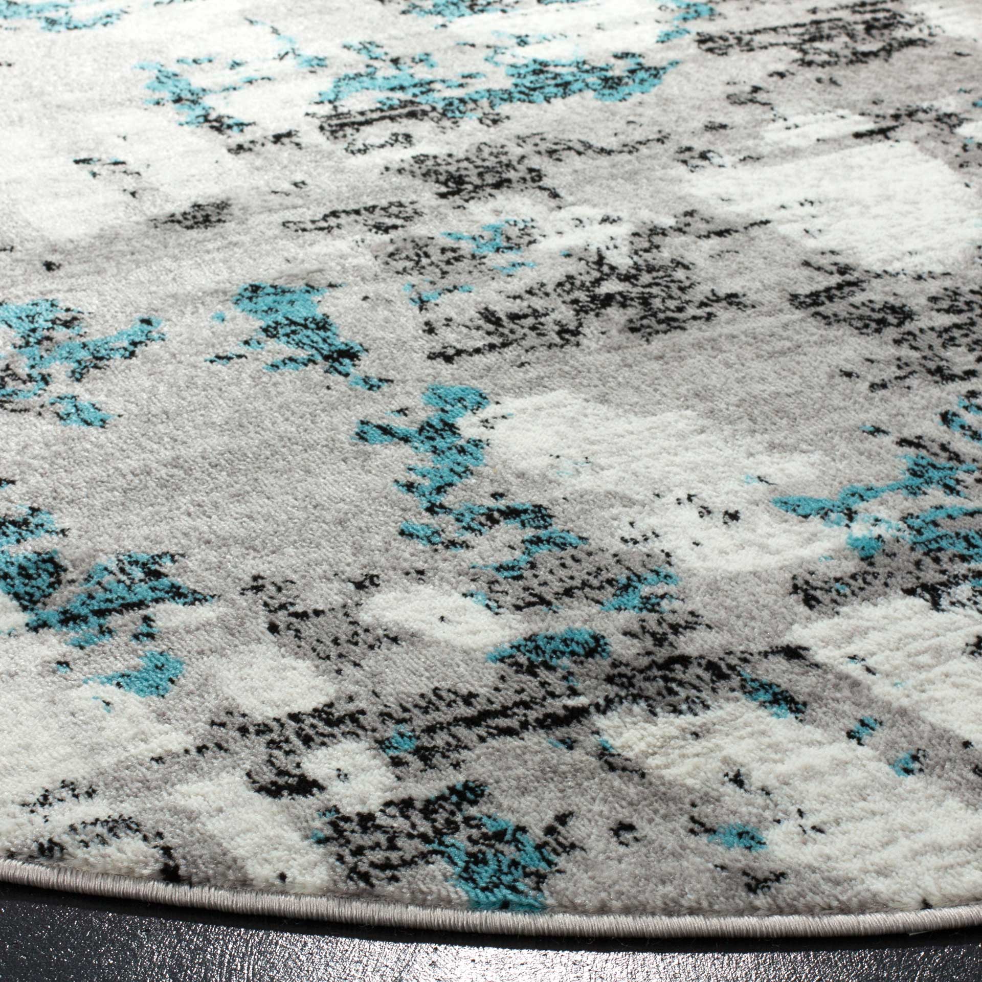 Skyler Gray/Blue Round Rug - Image 2