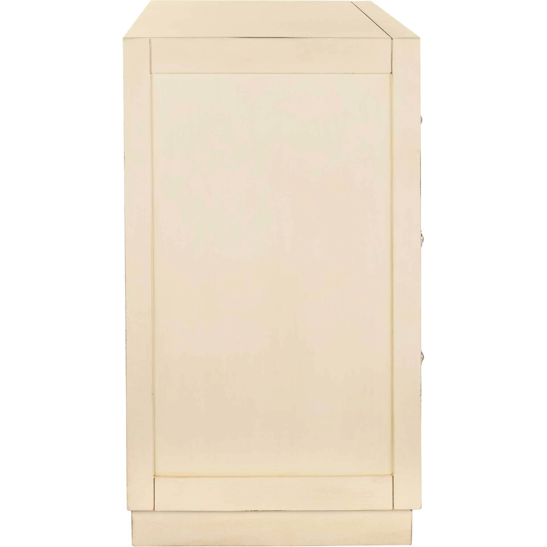 Slade 3 Drawer Chest Antique Beige/Nickel/Mirror - Image 3