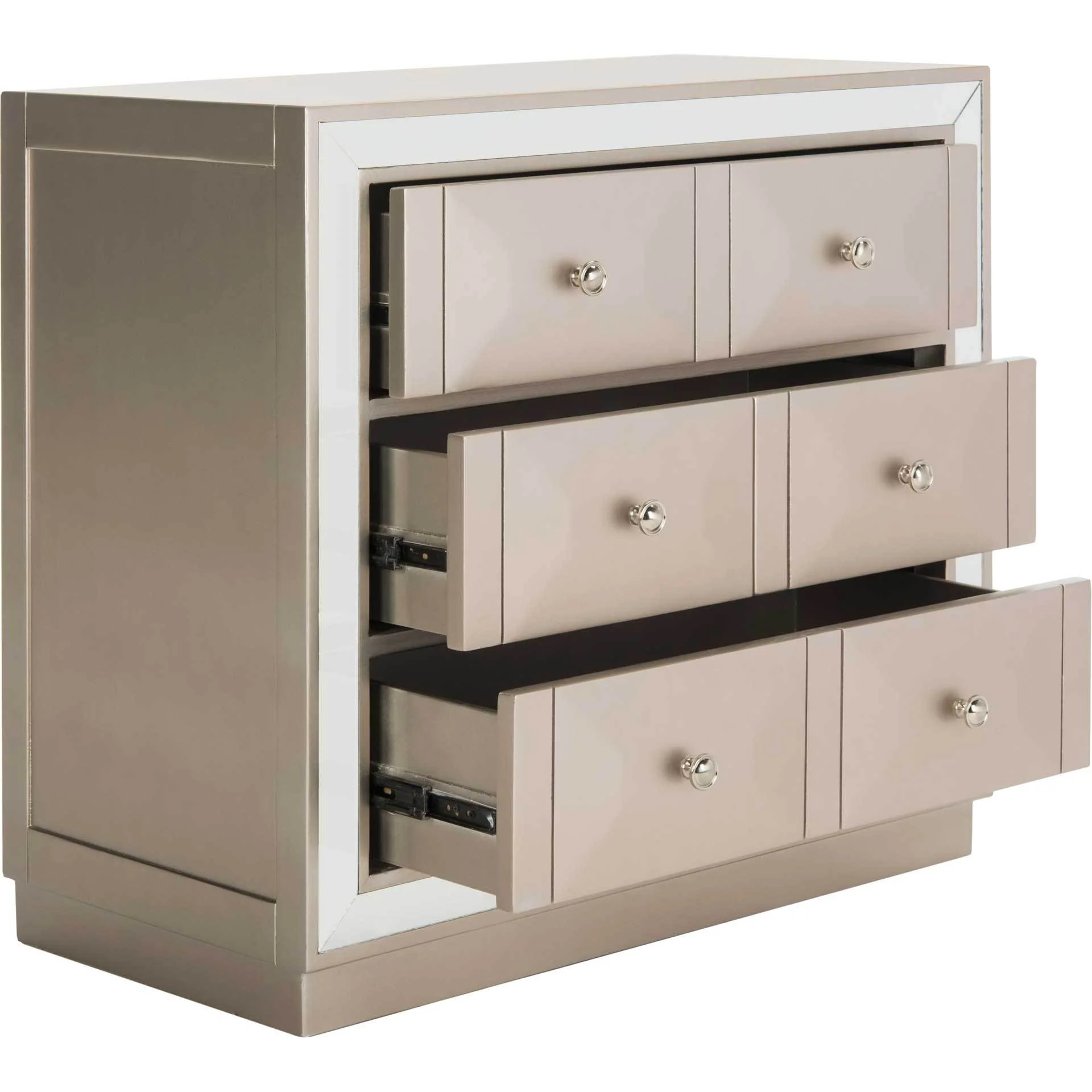 Slade 3 Drawer Chest Champagne/Nickel/Mirror - Image 2