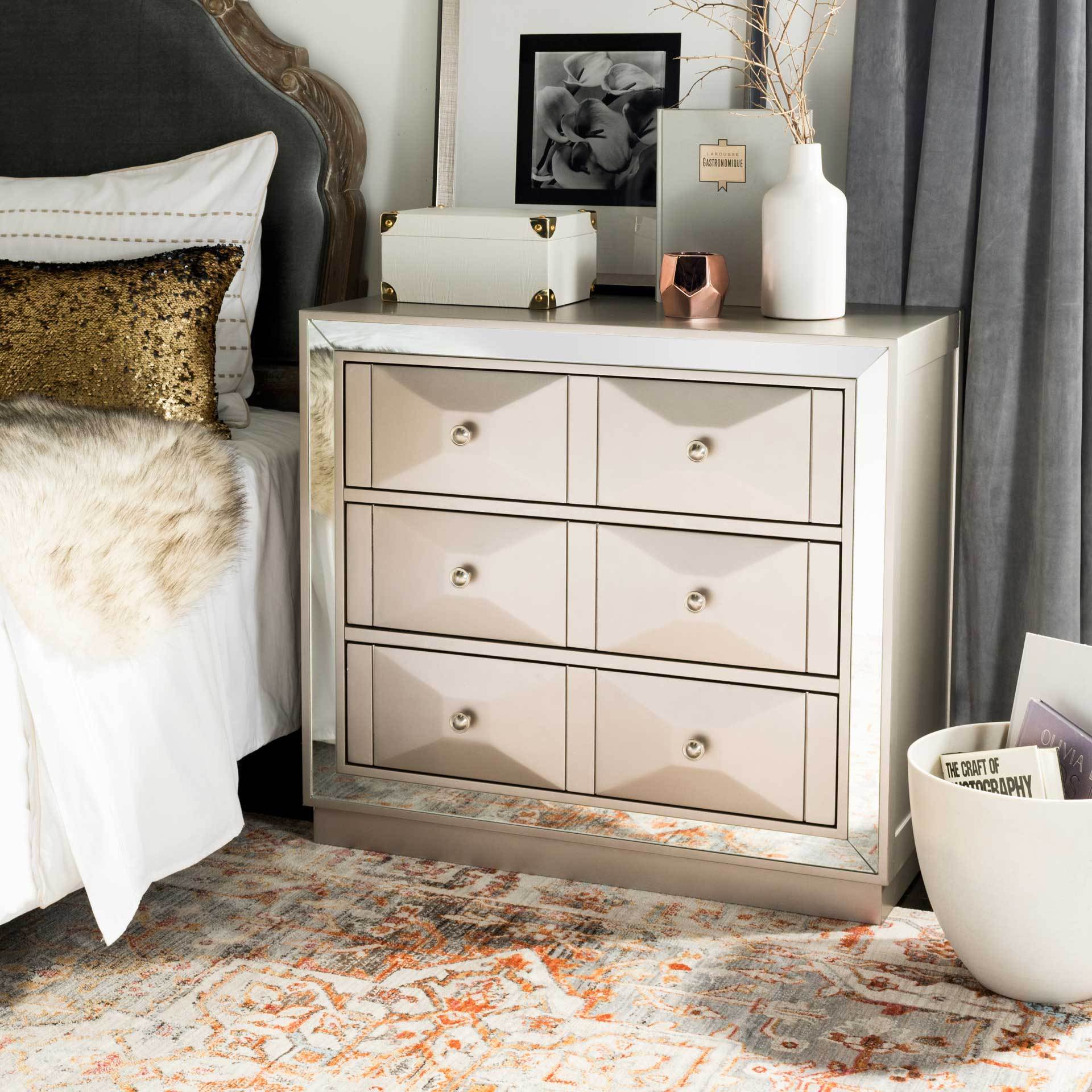 Slade 3 Drawer Chest Champagne/Nickel/Mirror - Image 7