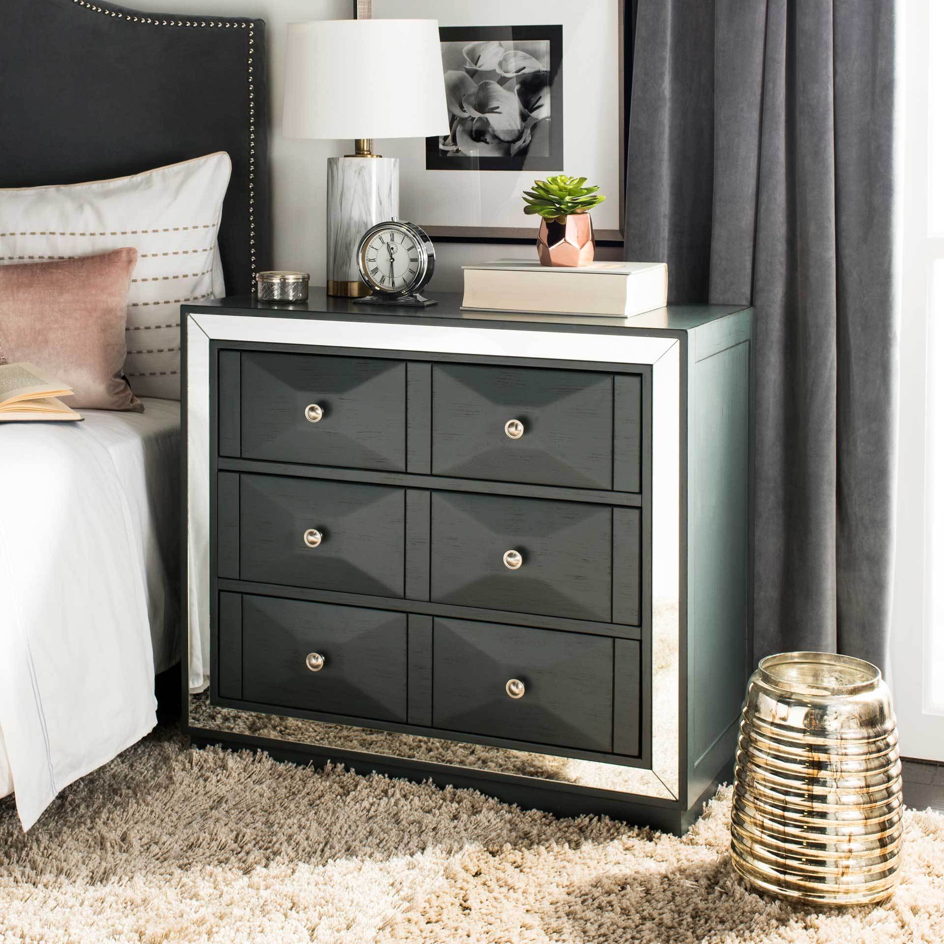 Slade 3 Drawer Chest Steel Teal/Nickel/Mirror - Image 4