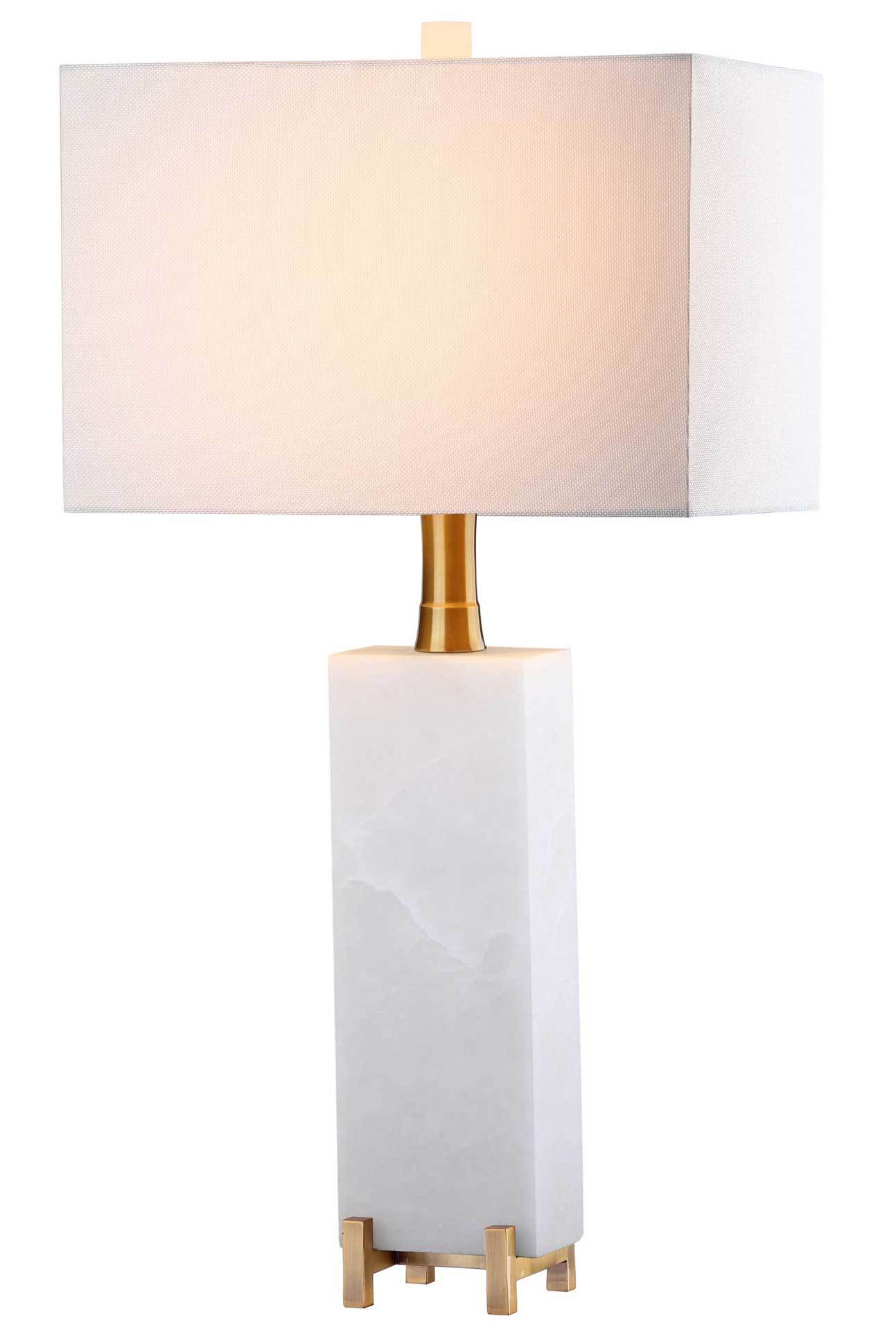 Slade Alabaster Table Lamp White/Brass Gold - Image 2