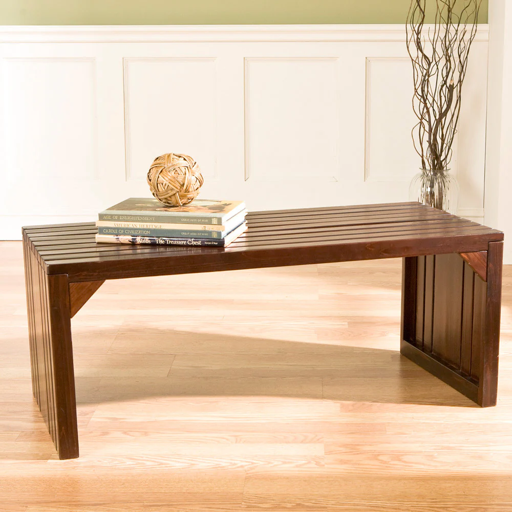 Slat Wood Bench/Table Espresso - Image 3