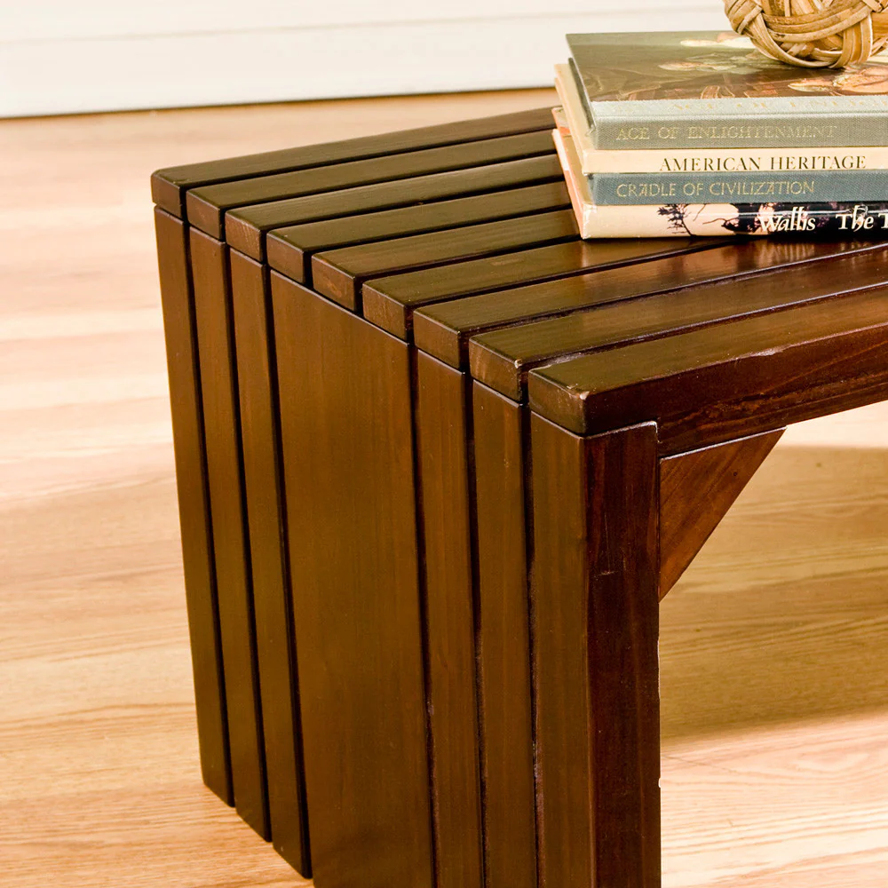 Slat Wood Bench/Table Espresso - Image 4