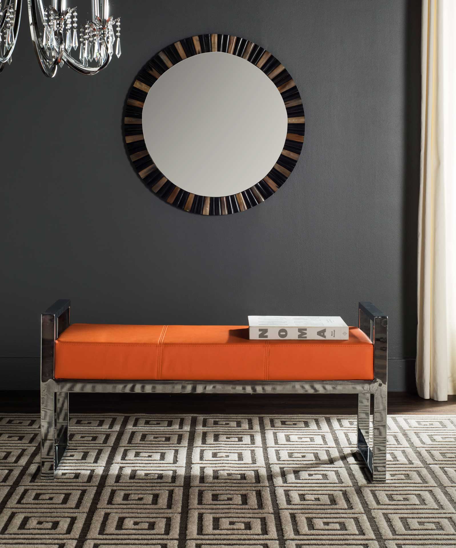 Sloan Bench Orange/Chrome - Image 3