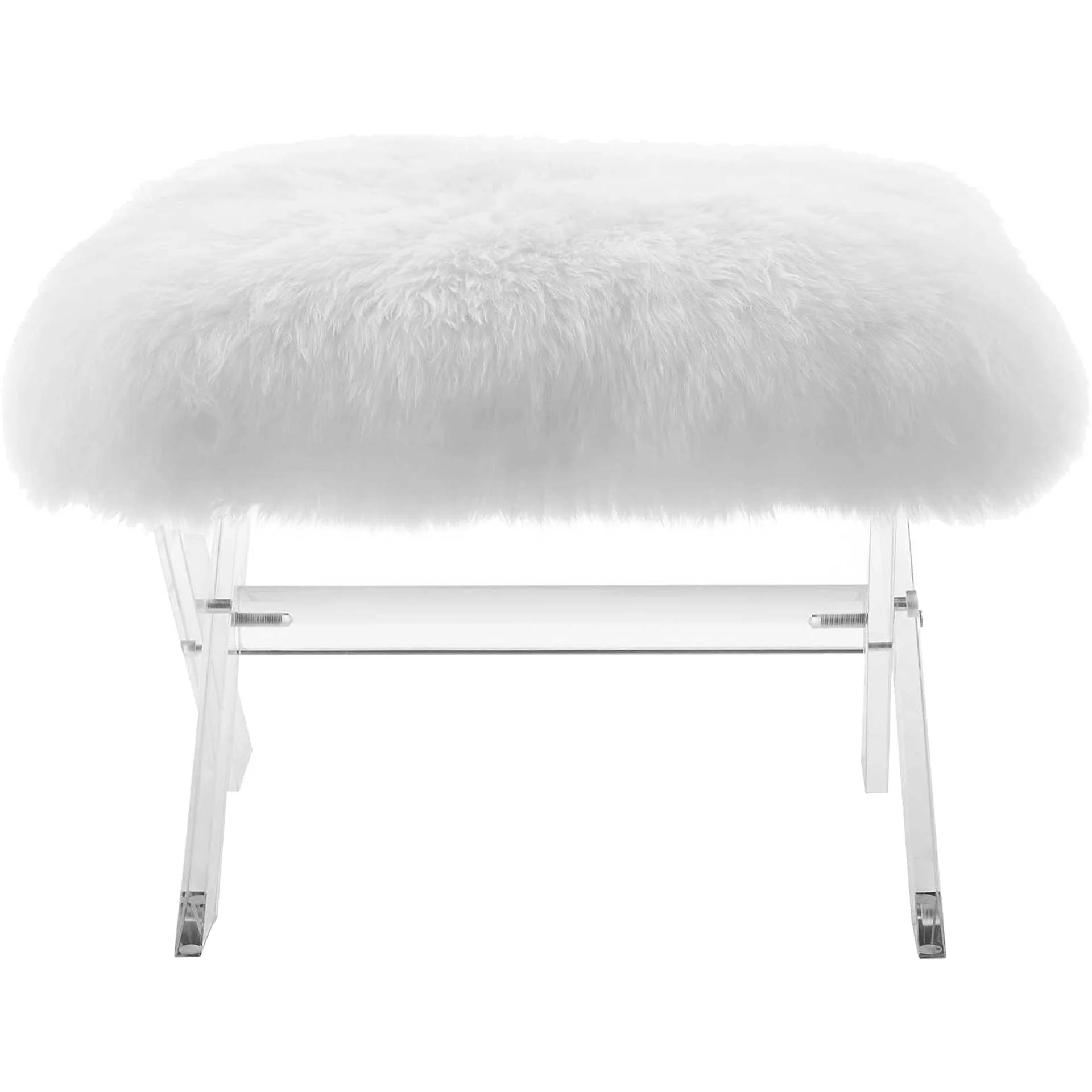 Sloan Sheepskin Bench Clear White - Image 2