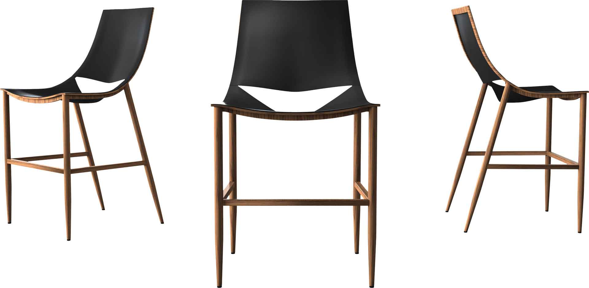 Sloane Bar Stool Black/Teak - Image 5