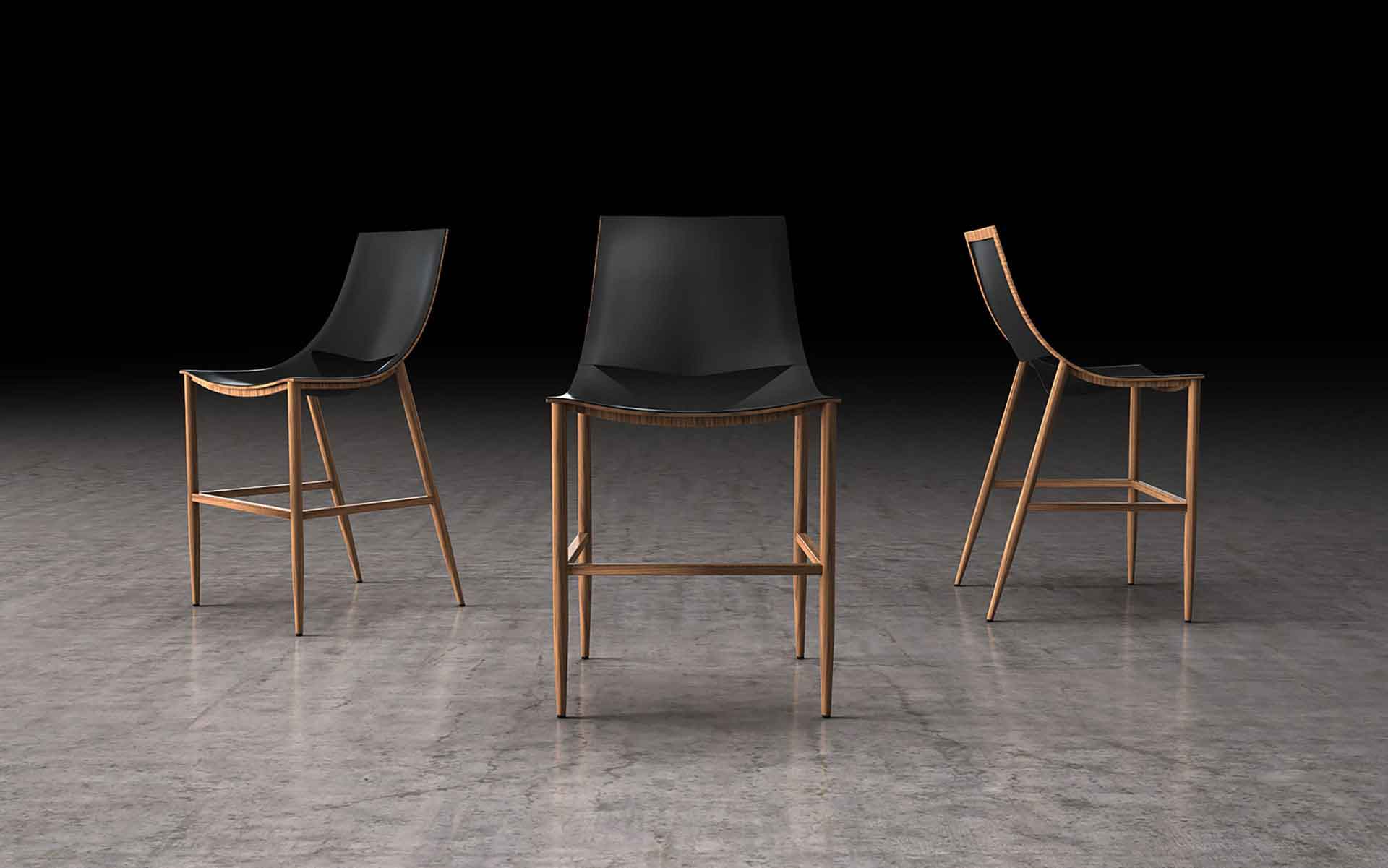 Sloane Bar Stool Black/Teak - Image 6