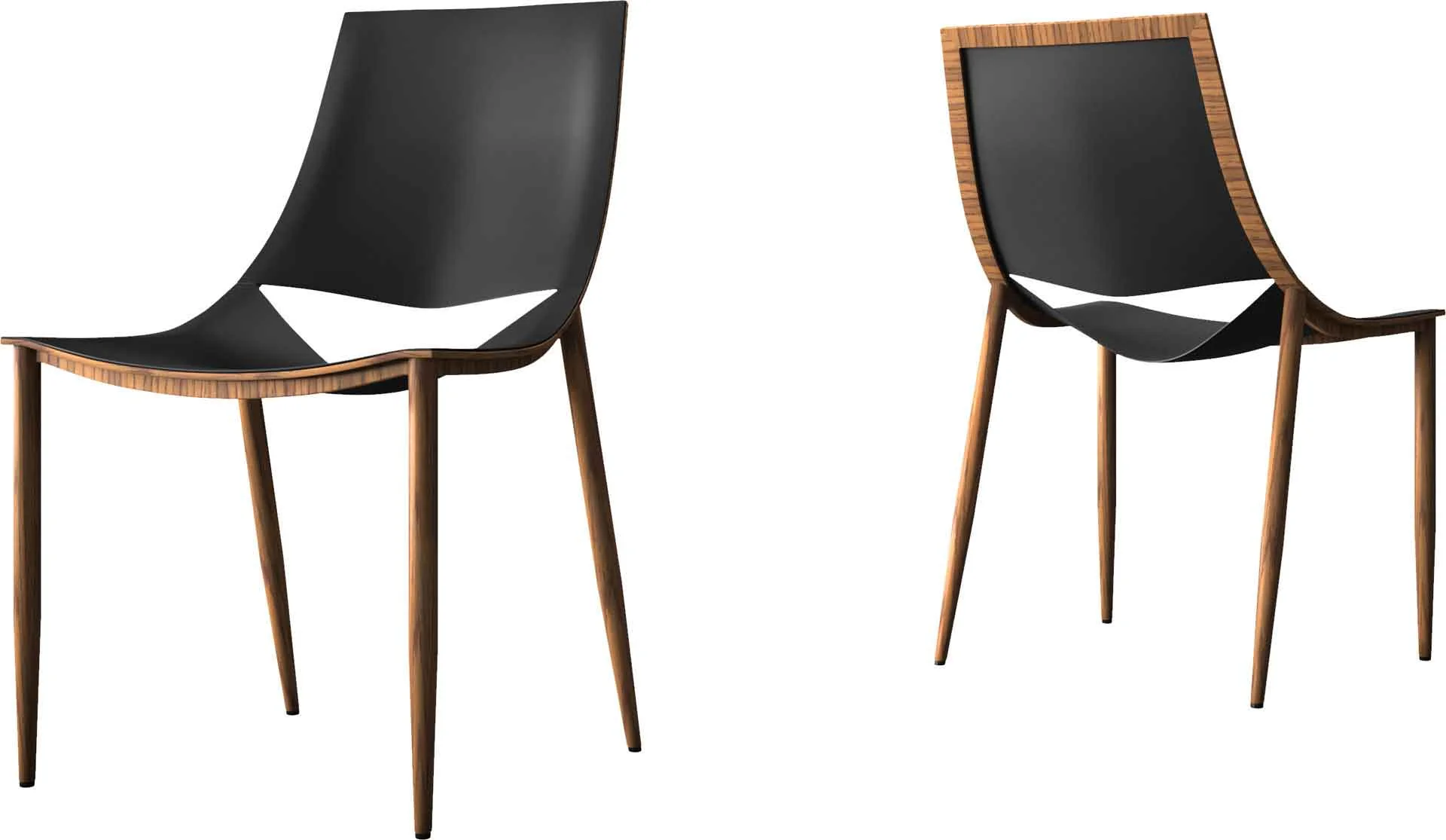 Sloane Dining Chair Black/Teak - Image 2