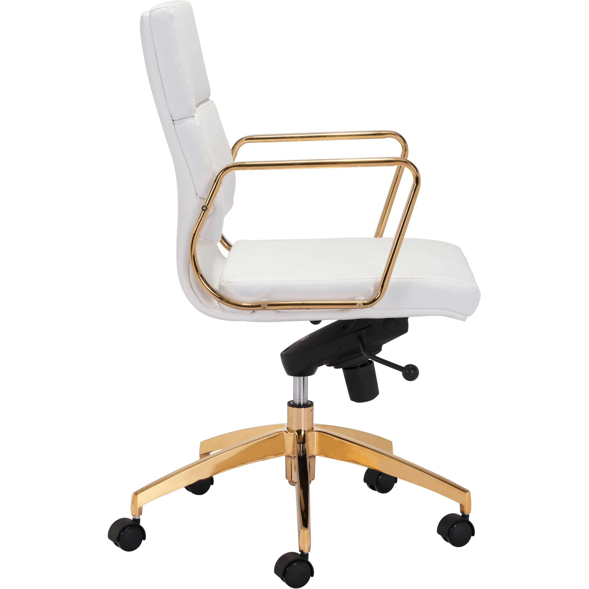 Smart Low Back Office Chair White/Gold - Image 2
