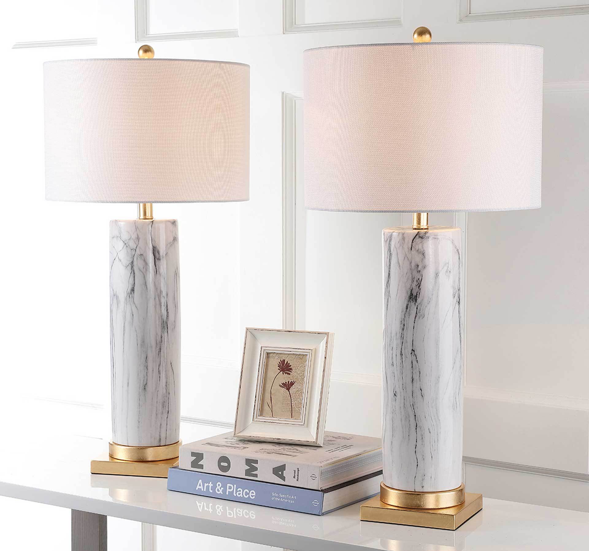 Sofia Faux Marble Table Lamp Black/White (Set of 2) - Image 5