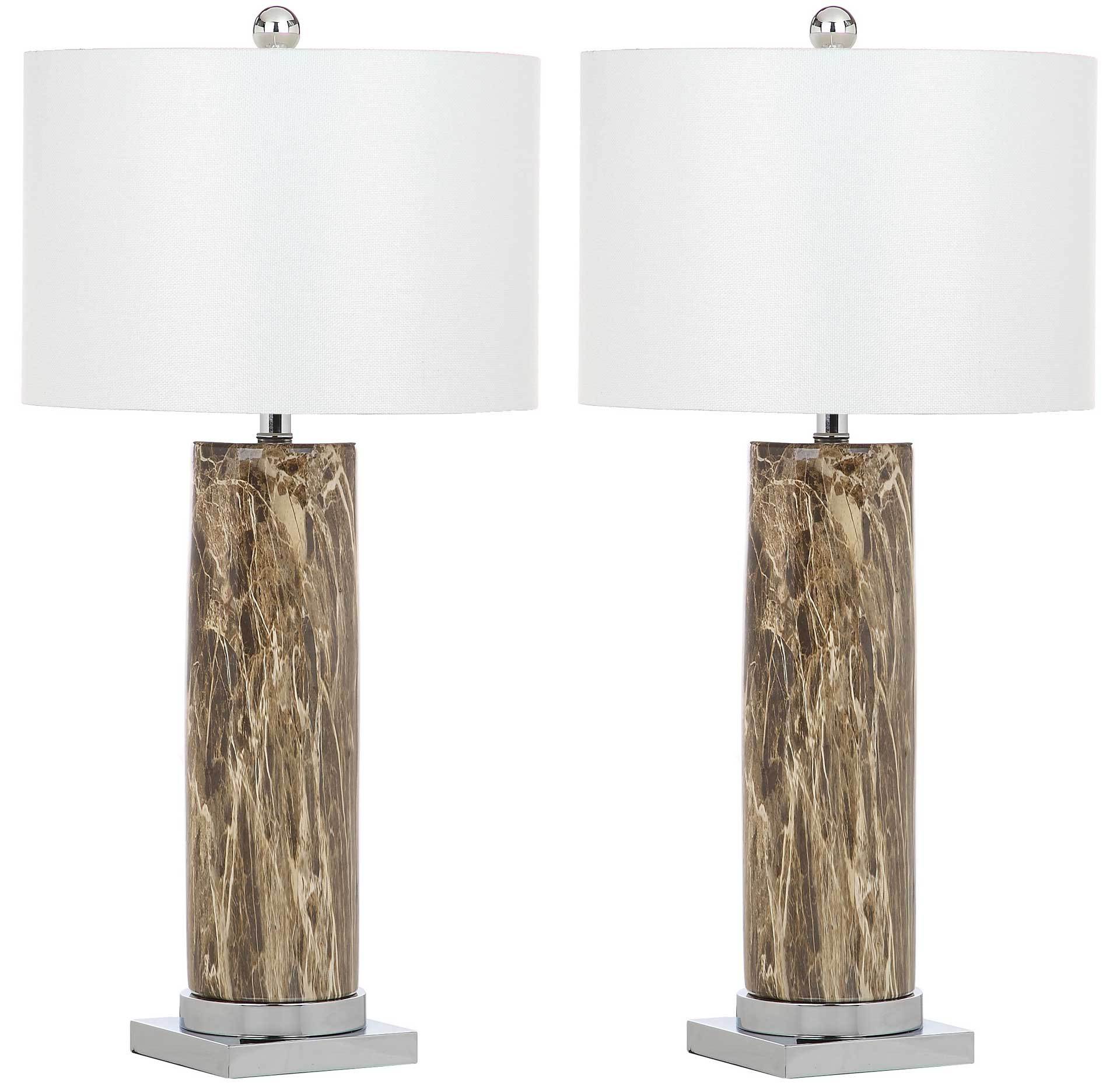 Sofia Faux Marble Table Lamp Brown (Set of 2) - Image 3