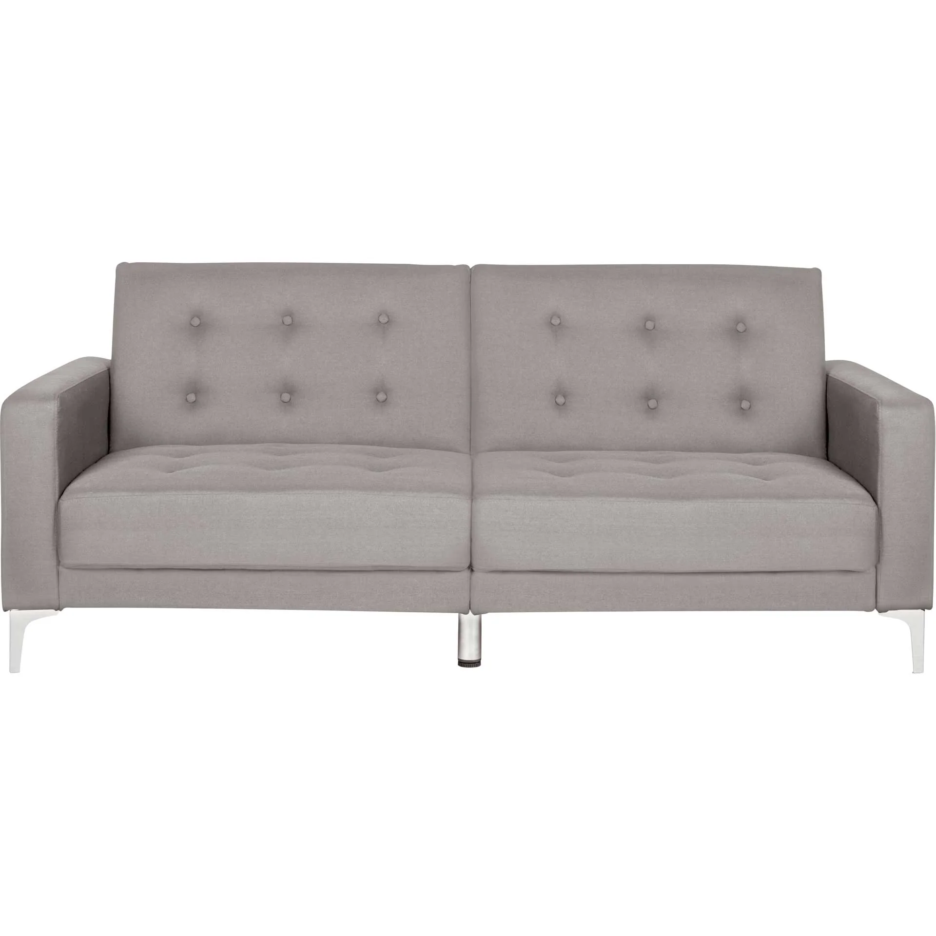 Solid Tufted Foldable Sofa Bed Gray/Silver - Image 2