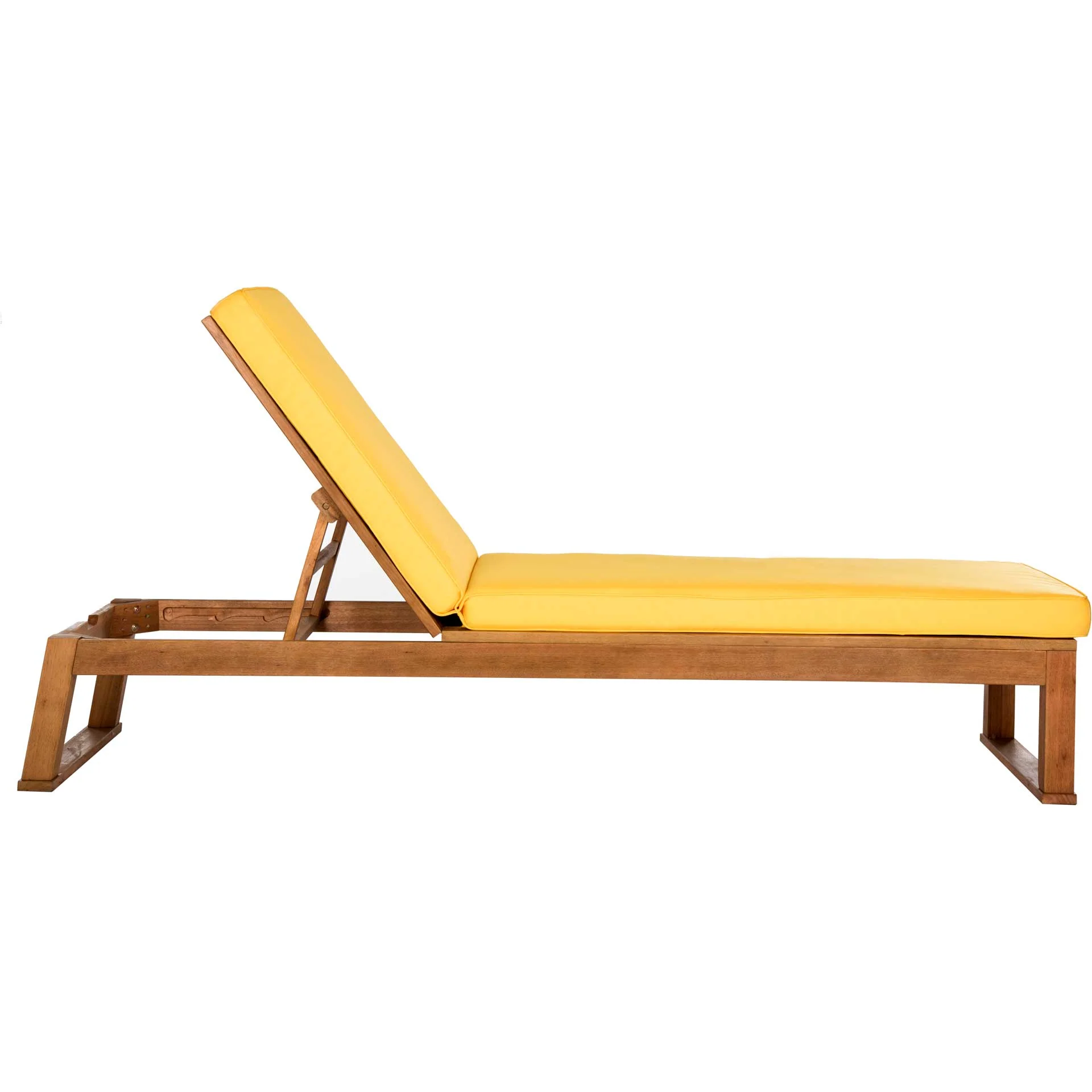 Solstice Sunlounger Teak Brown/Yellow - Image 2