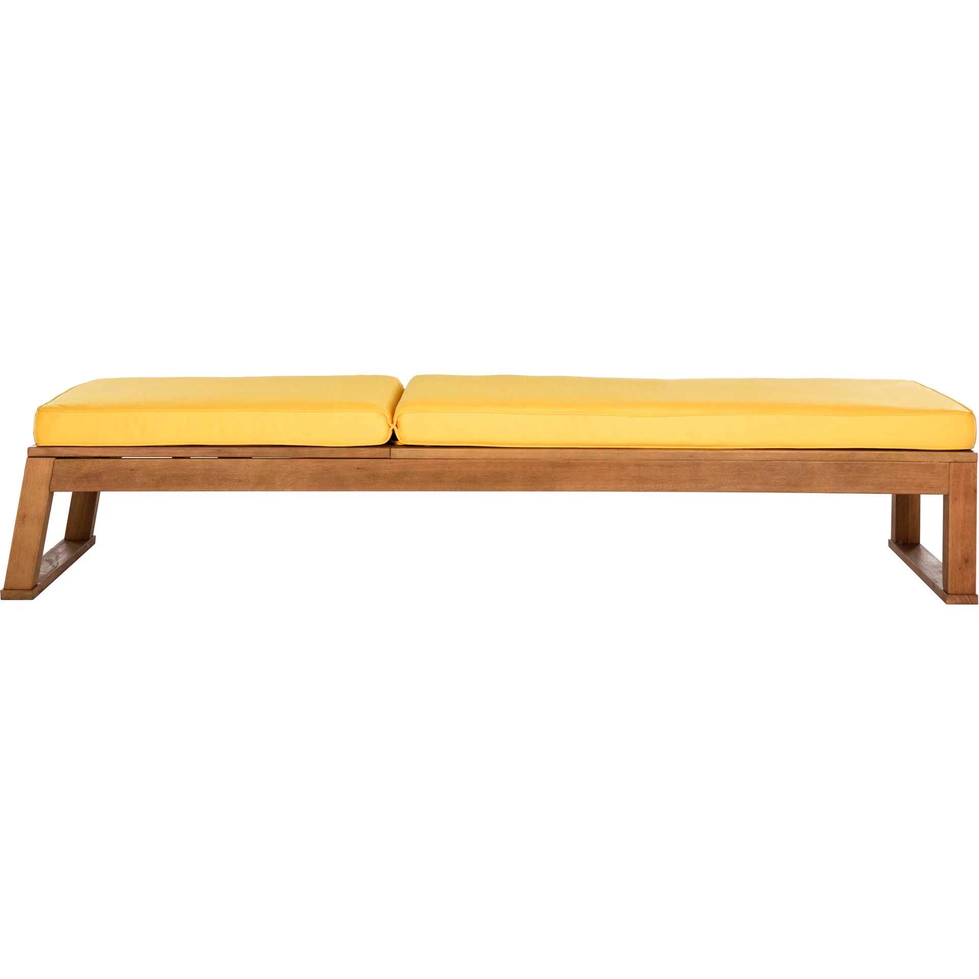 Solstice Sunlounger Teak Brown/Yellow - Image 3