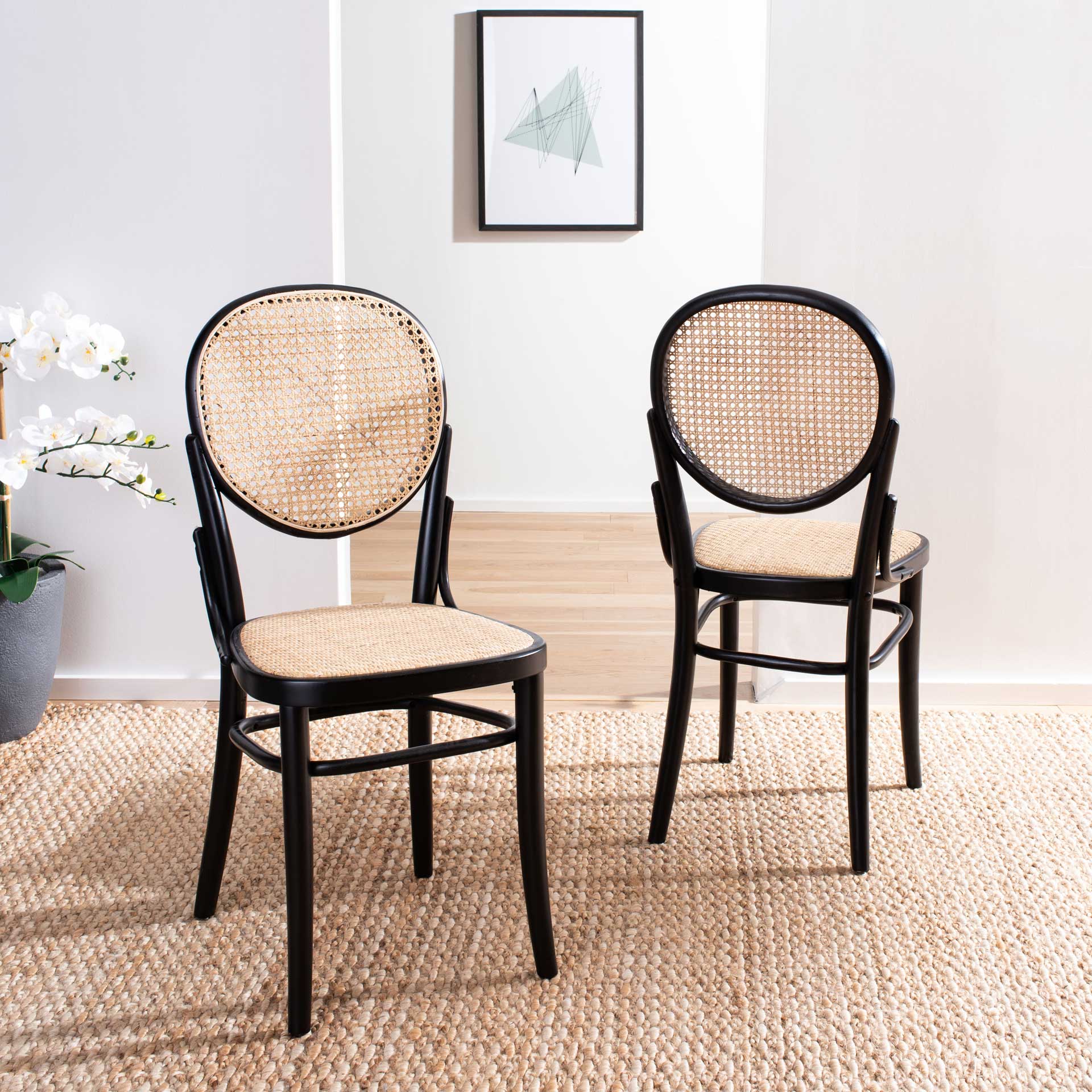 Sonia Cane Dining Chair Black/Natural (Set of 2) - Image 7