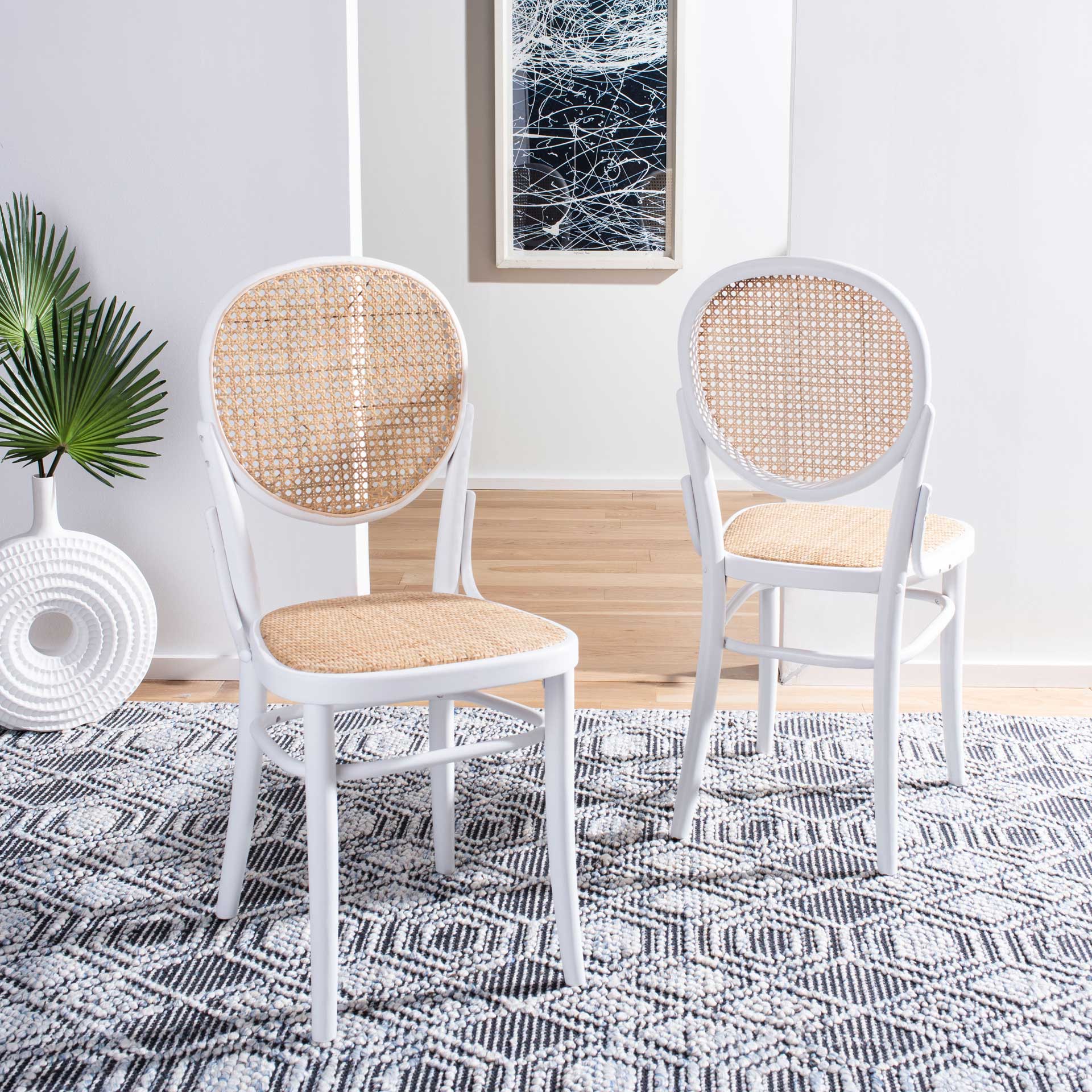 Sonia Cane Dining Chair White/Natural (Set of 2) - Image 10