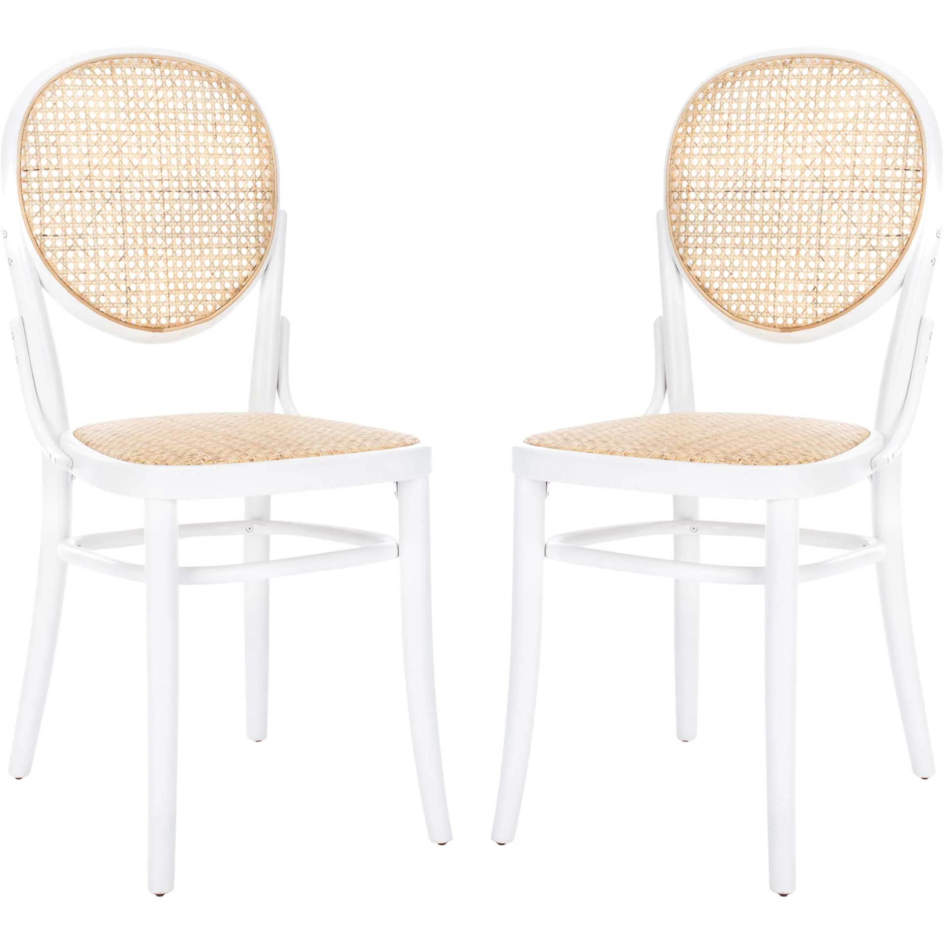 Sonia Cane Dining Chair White/Natural (Set of 2) - Image 2