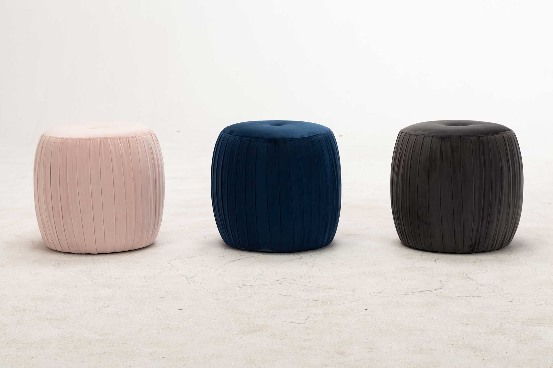 Sonny Velvet Ottoman Gray - Image 5