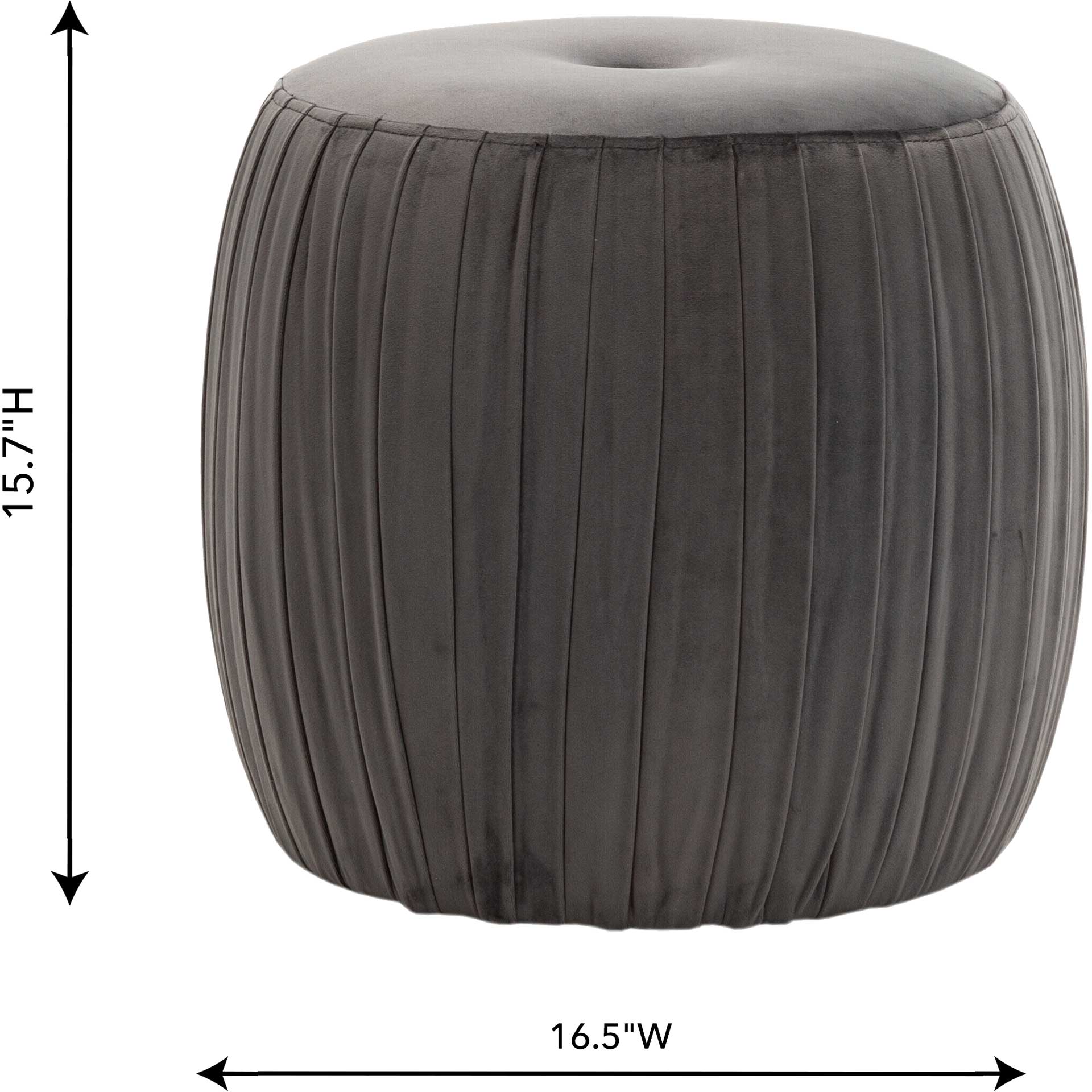 Sonny Velvet Ottoman Gray - Image 6