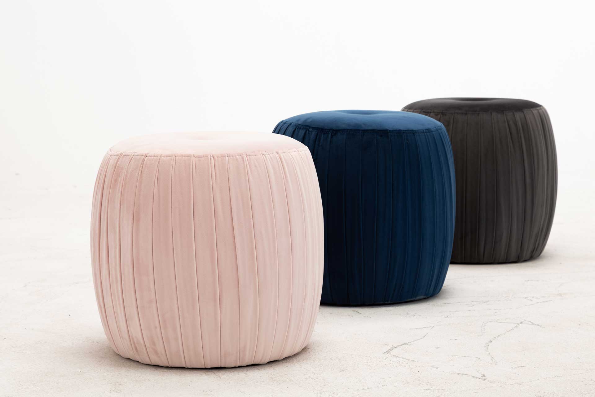 Sonny Velvet Ottoman Navy - Image 3