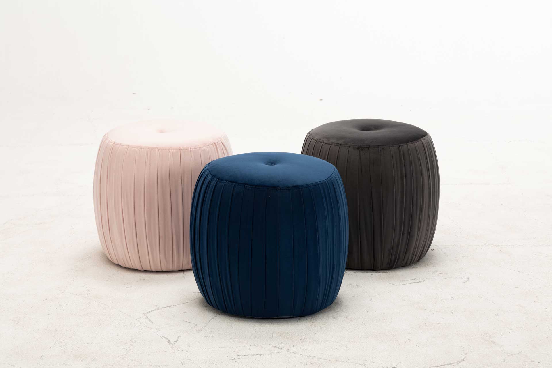 Sonny Velvet Ottoman Navy - Image 4