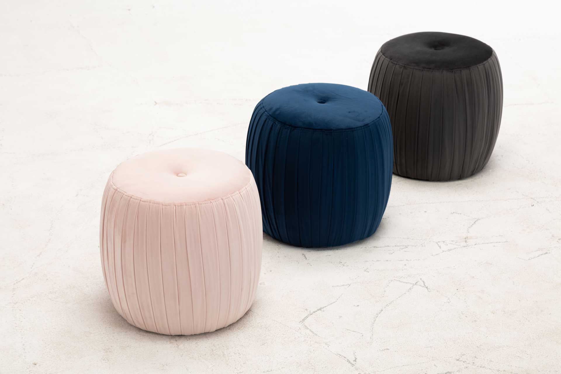 Sonny Velvet Ottoman Navy - Image 5