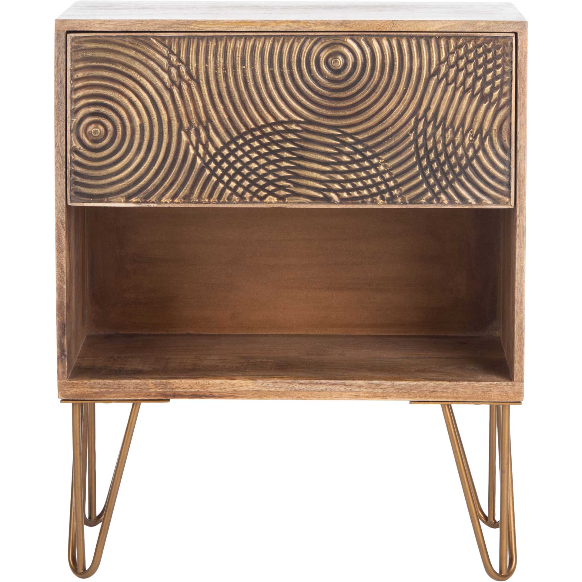 Sonoma 1 Drawer Textured Nightstand Natural/Brass - Image 2