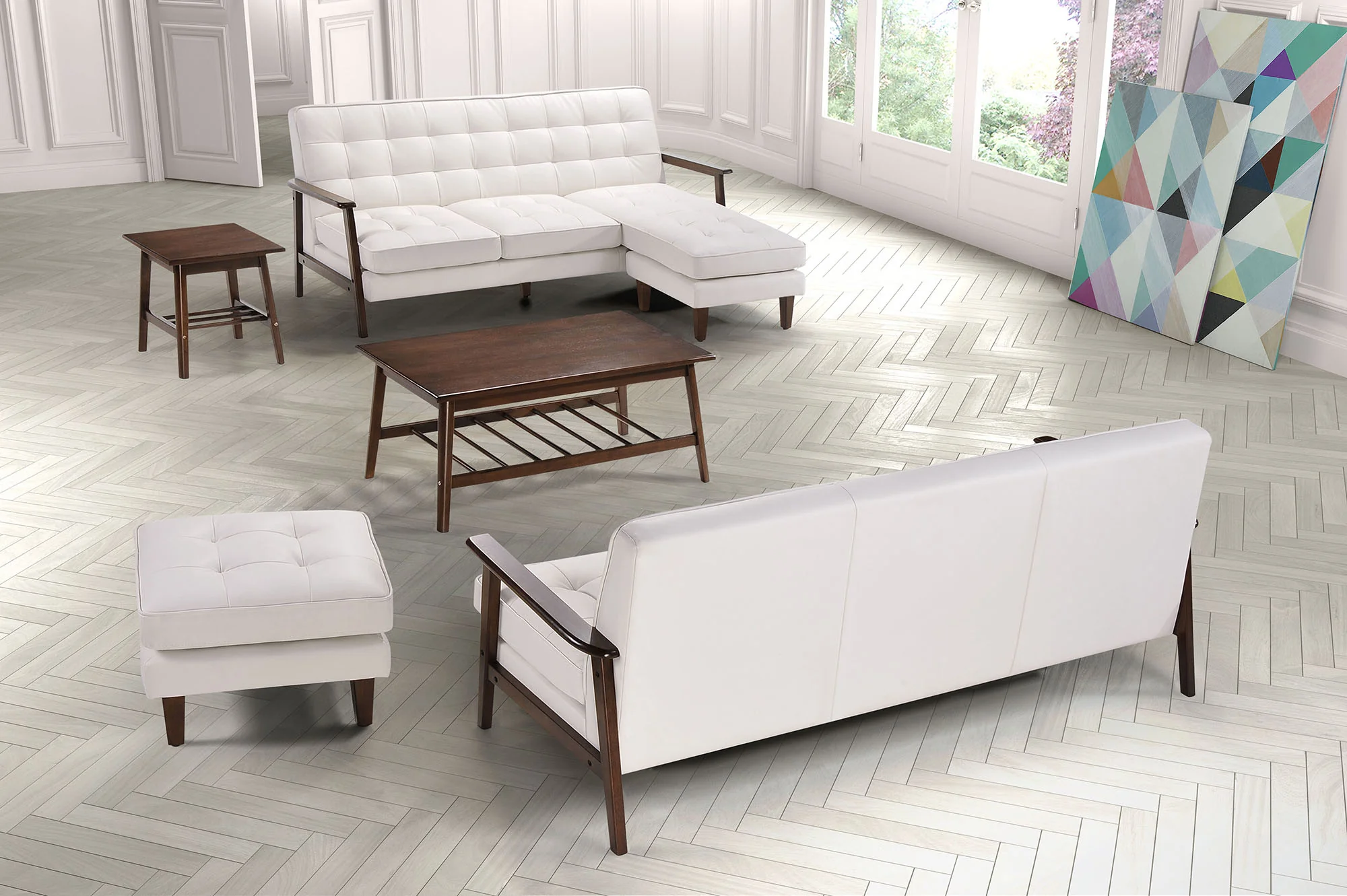 Sonoma Flat Flex Sectional White - Image 6