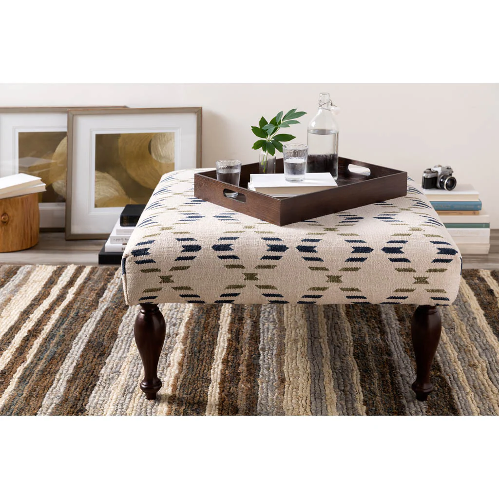 Sonoma Ivory/Olive/Charcoal Ottoman - Image 2