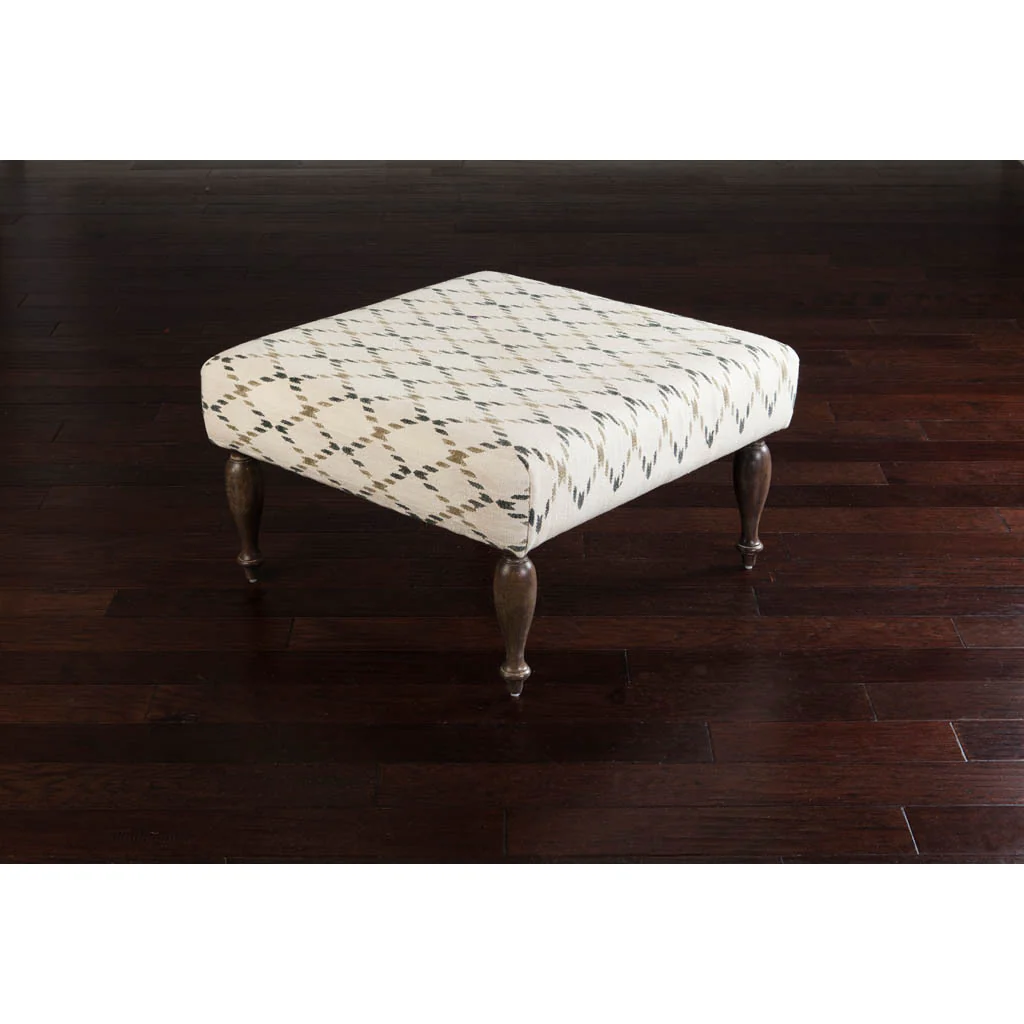 Sonoma Ivory/Olive/Charcoal Ottoman - Image 3