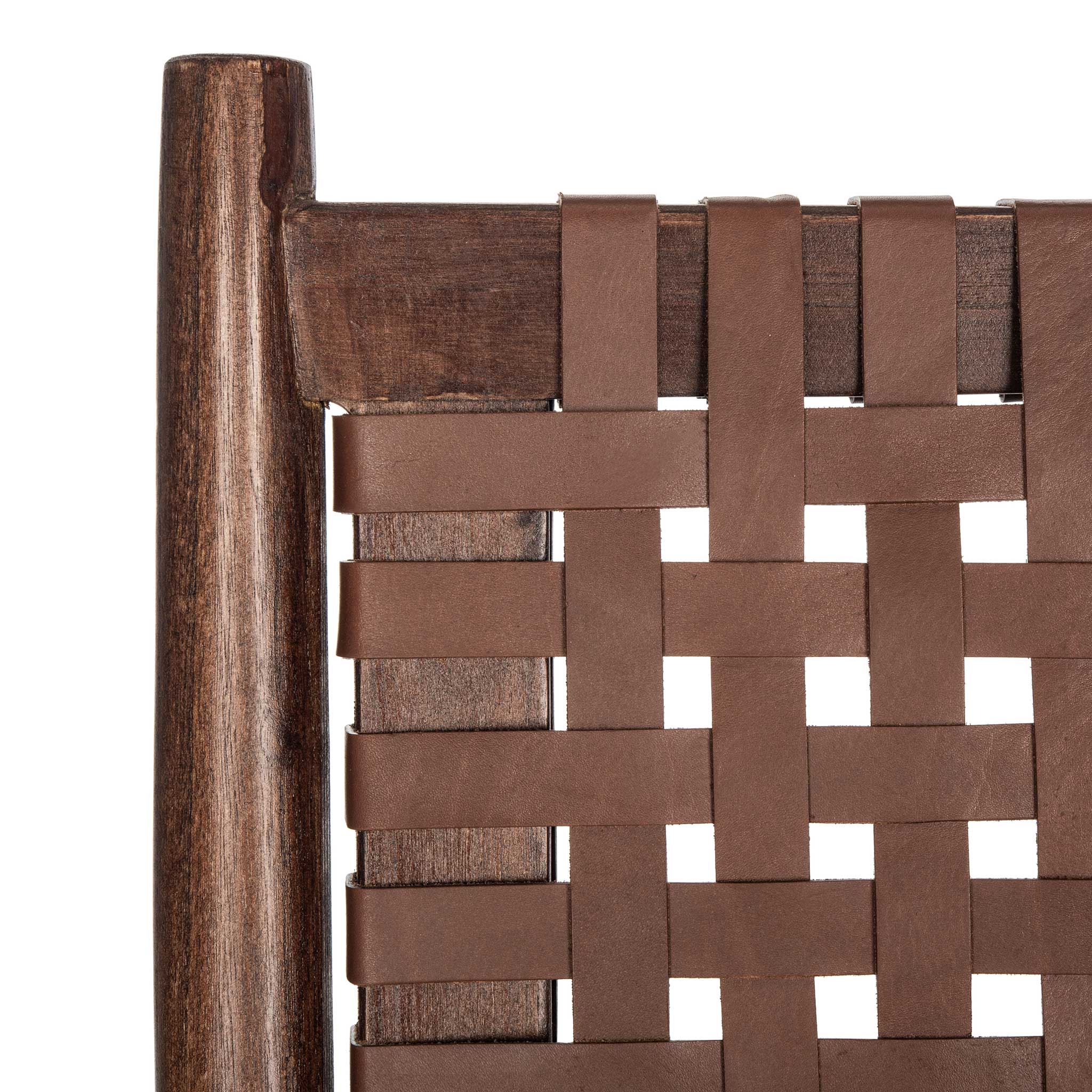 Sophie Leather Woven Accent Chair Cognac/Brown - Image 5