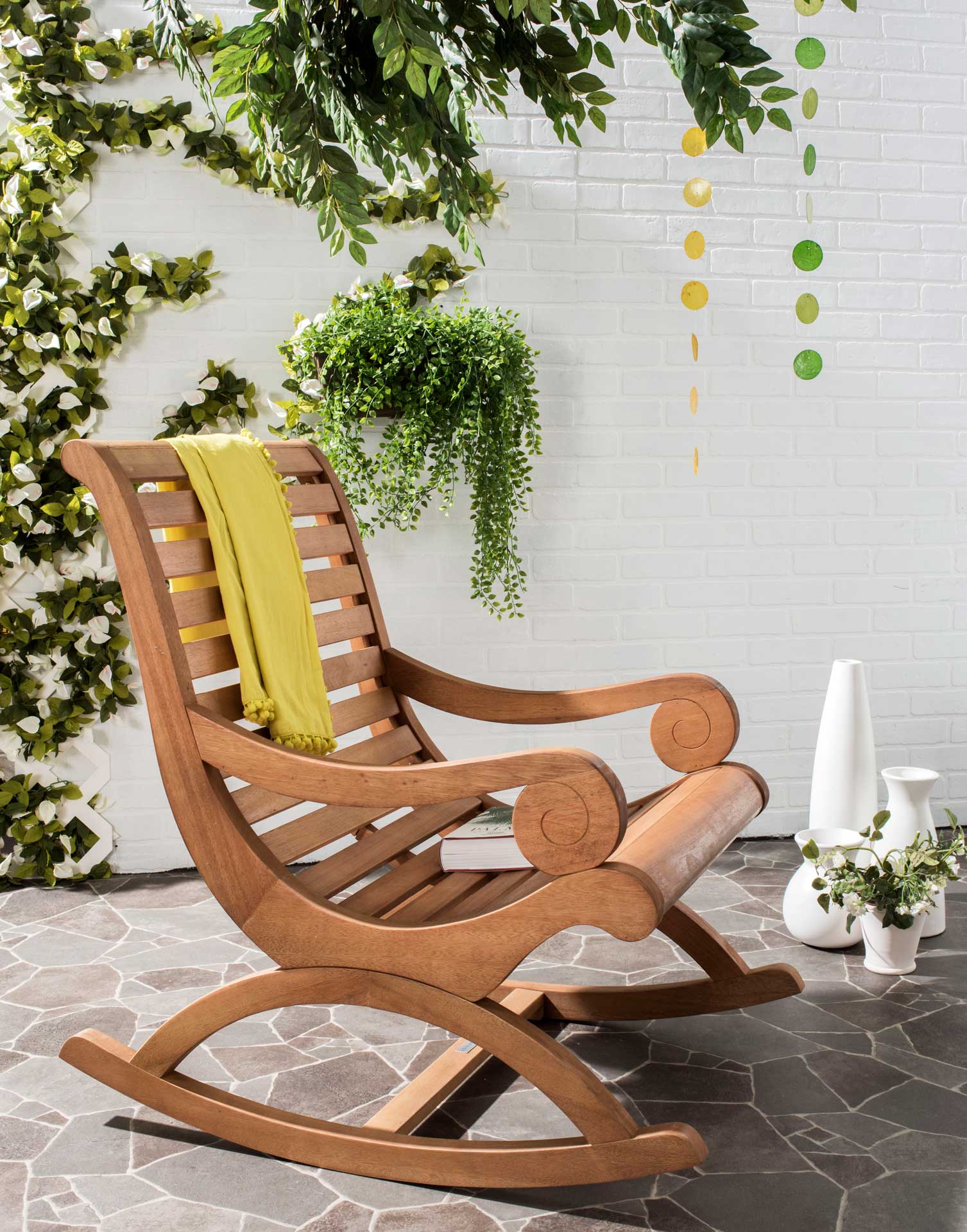 Sora Rocking Chair Teak Brown - Image 4
