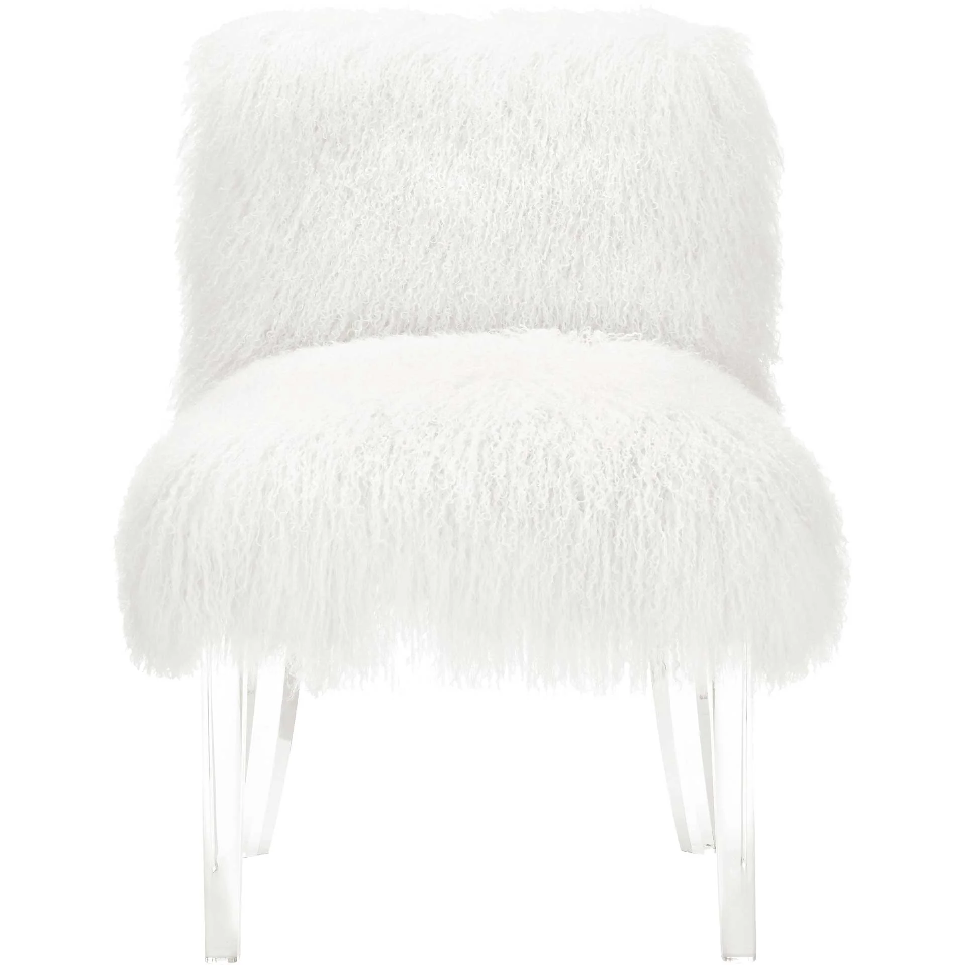 Sorel Sheepskin Lucite Chair White - Image 2