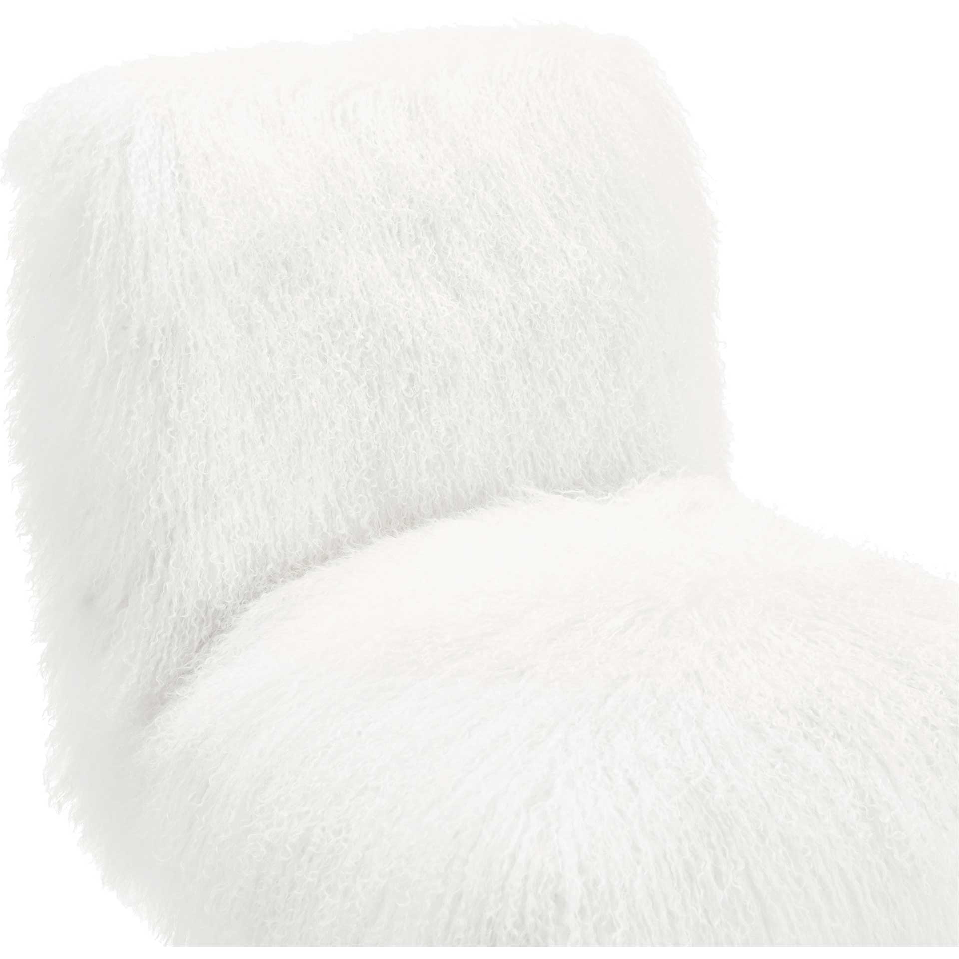 Sorel Sheepskin Lucite Chair White - Image 4