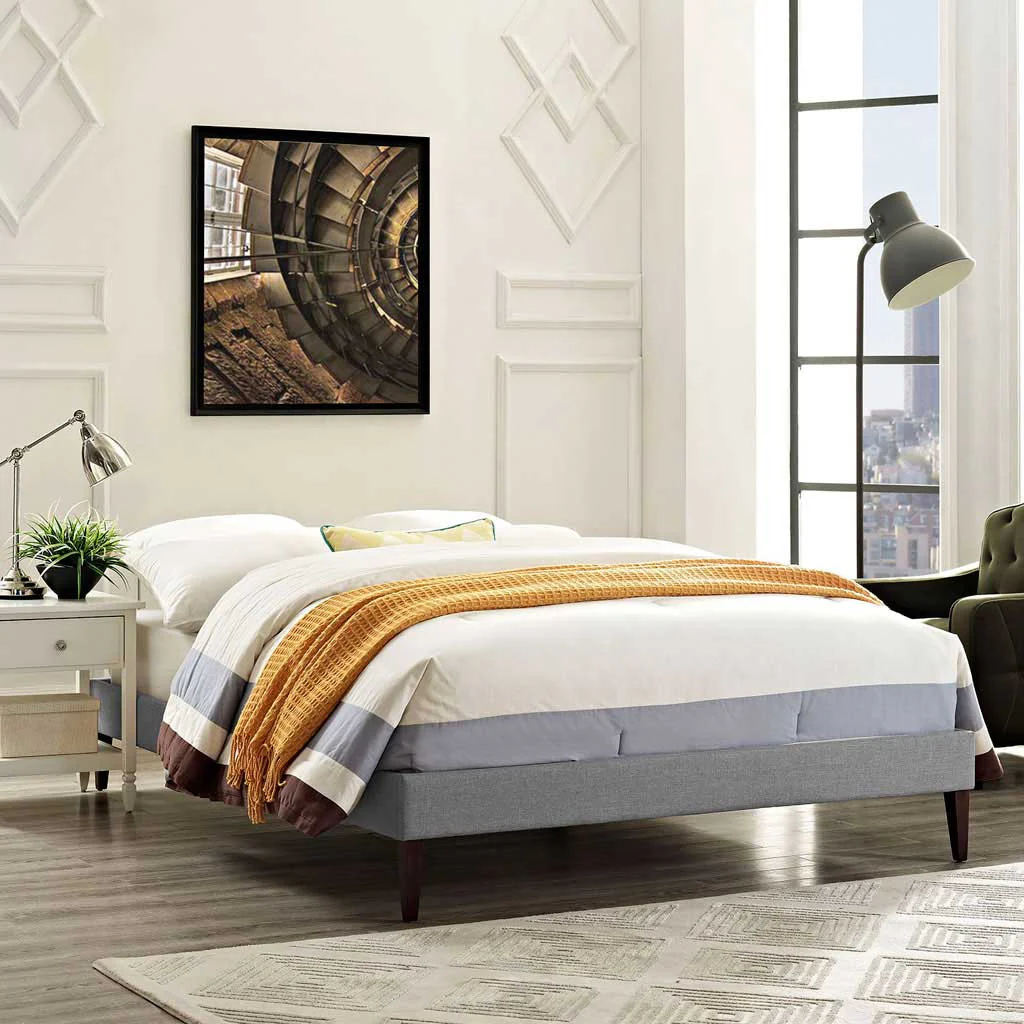 Soren Fabric Bed Light Gray - Image 5