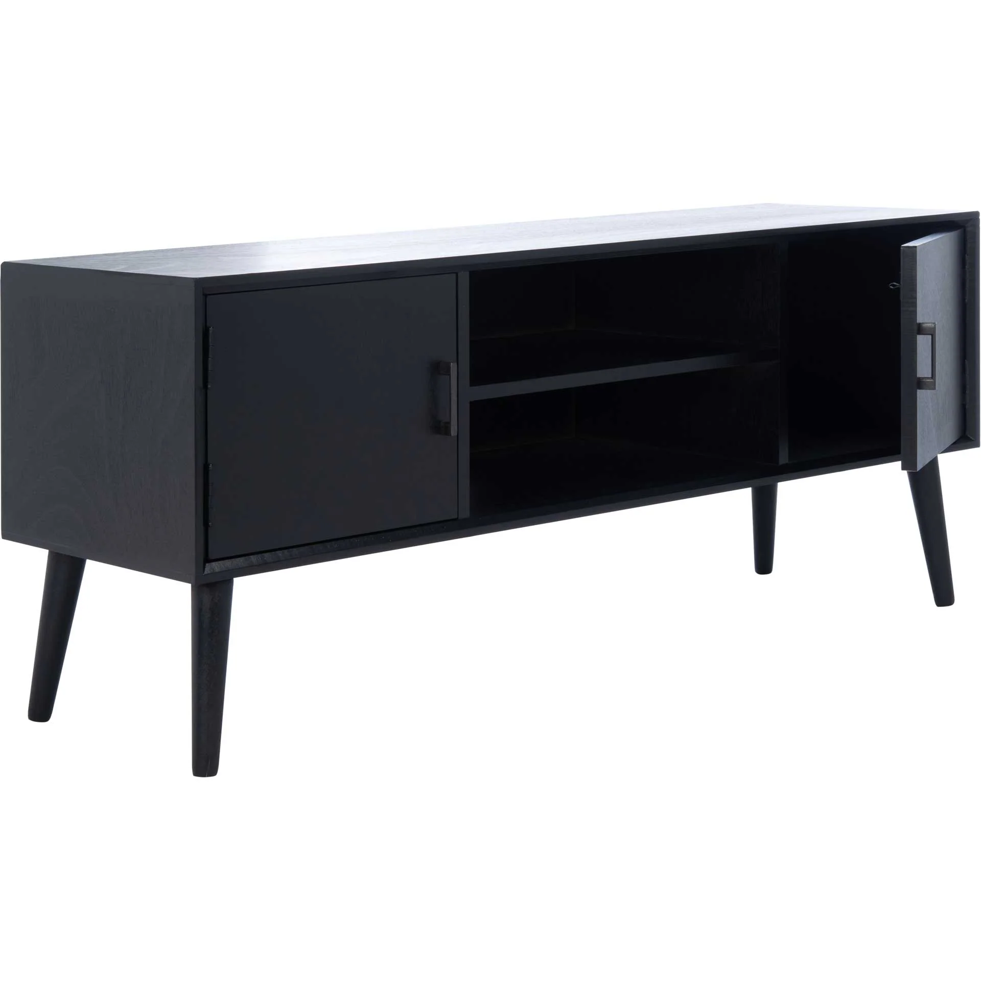 Sorrento 2 Door 1 Shelf Media Stand Black - Image 2
