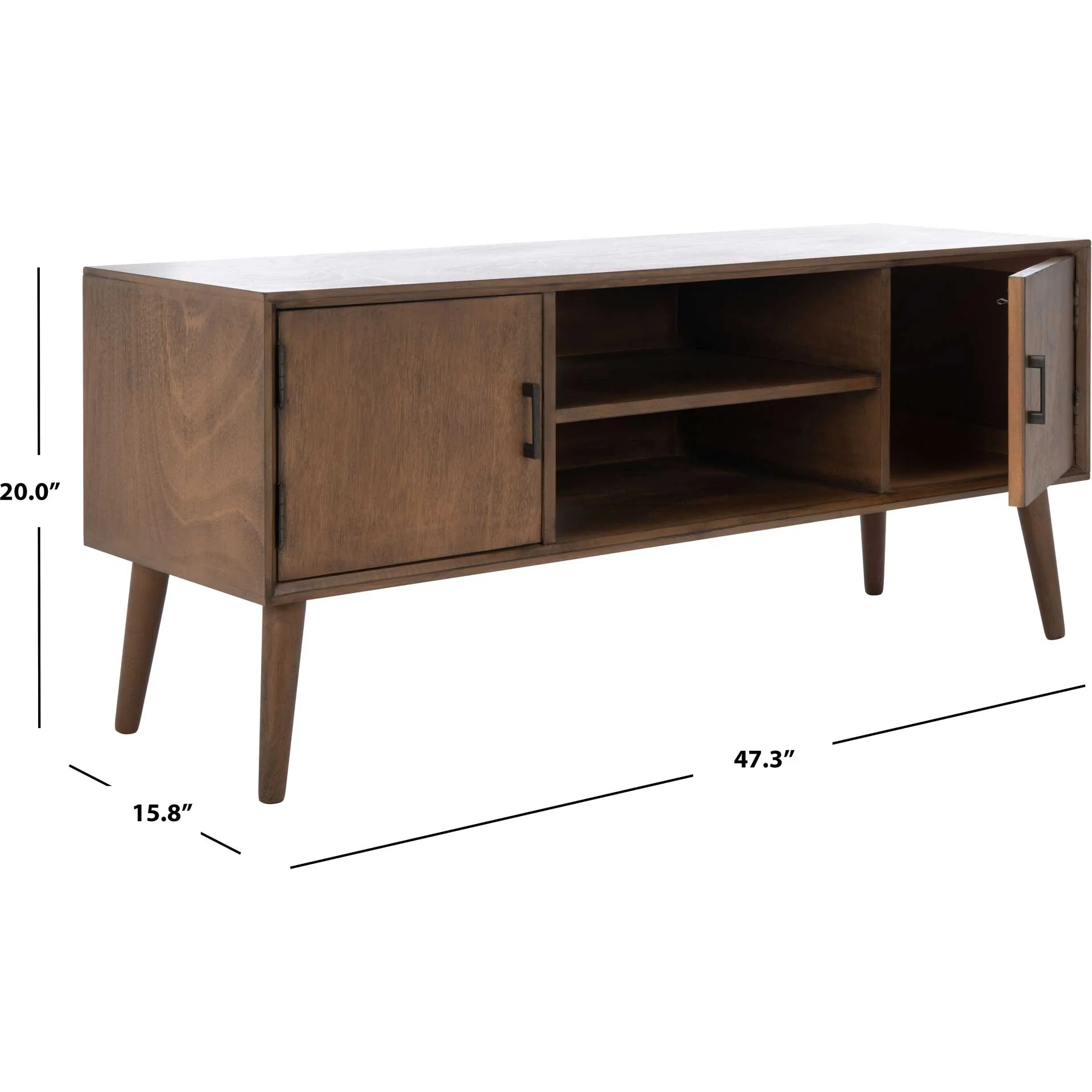 Sorrento 2 Door 1 Shelf Media Stand Brown - Image 9