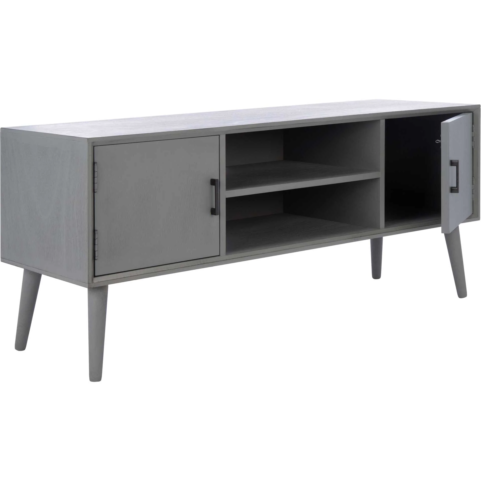 Sorrento 2 Door 1 Shelf Media Stand Distressed Gray - Image 2