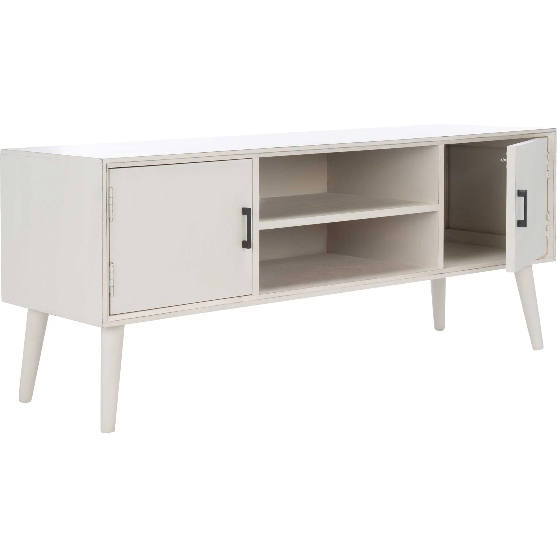 Sorrento 2 Door 1 Shelf Media Stand Distressed White - Image 2