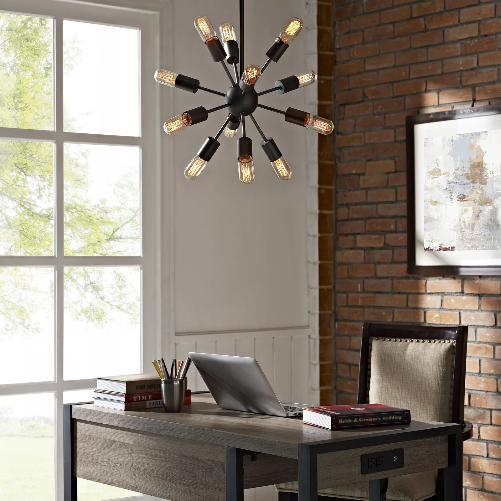 Space Metal Chandelier Black - Image 4