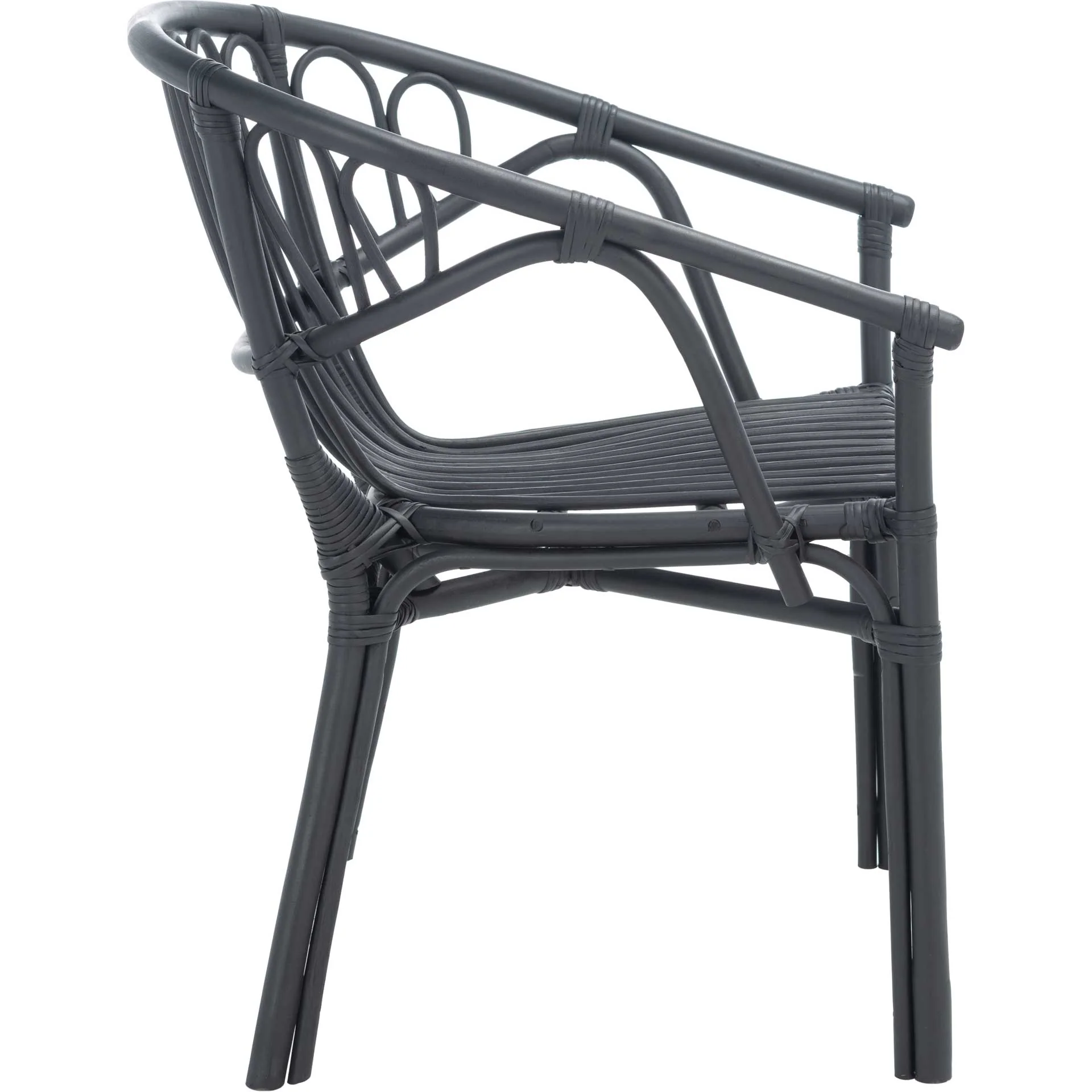 Spaced Rattan Dining Chair Black - Image 2