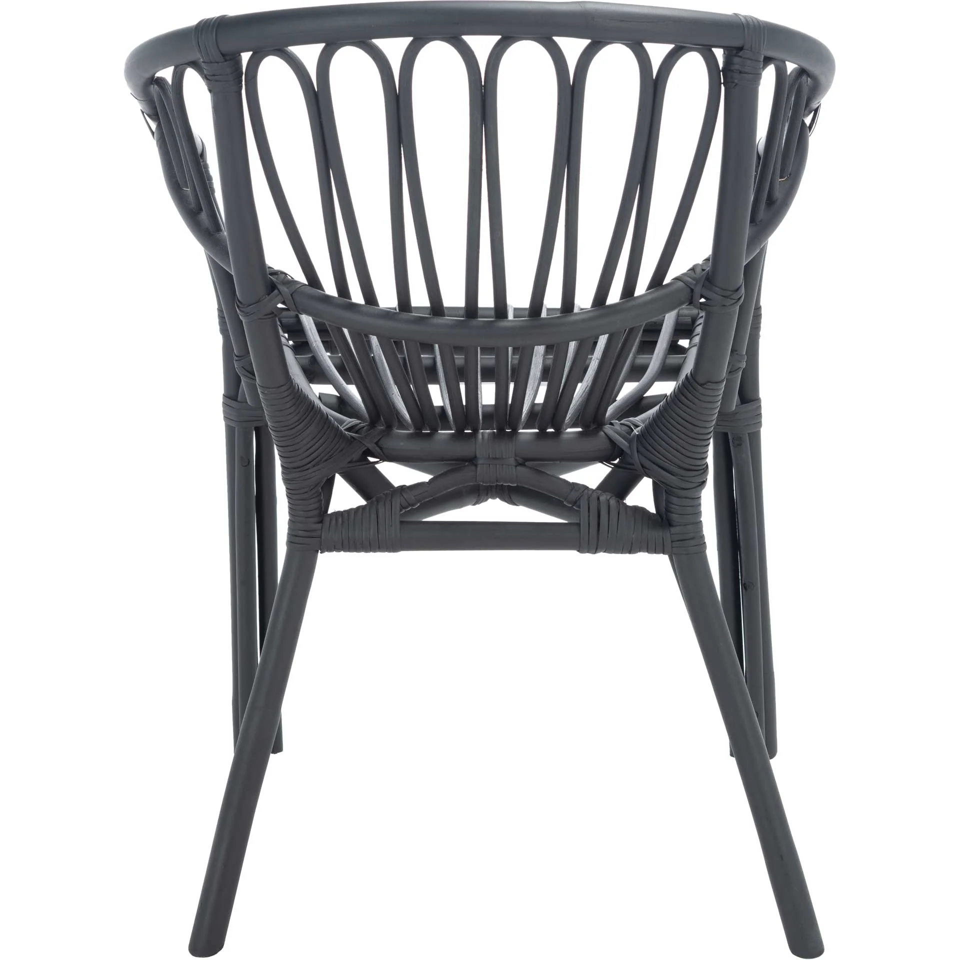 Spaced Rattan Dining Chair Black - Image 3