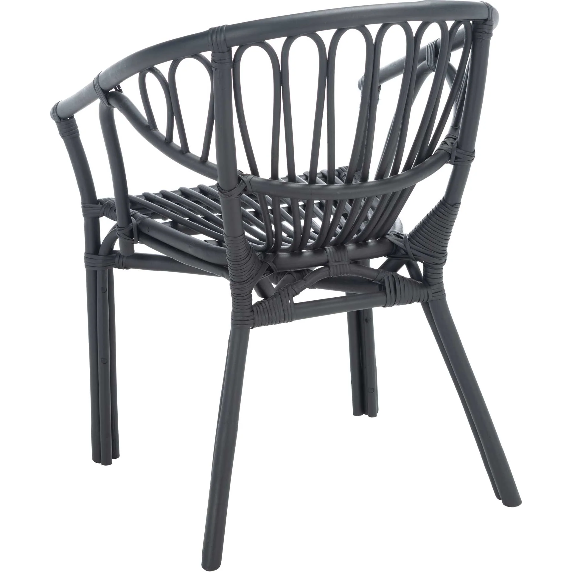 Spaced Rattan Dining Chair Black - Image 4