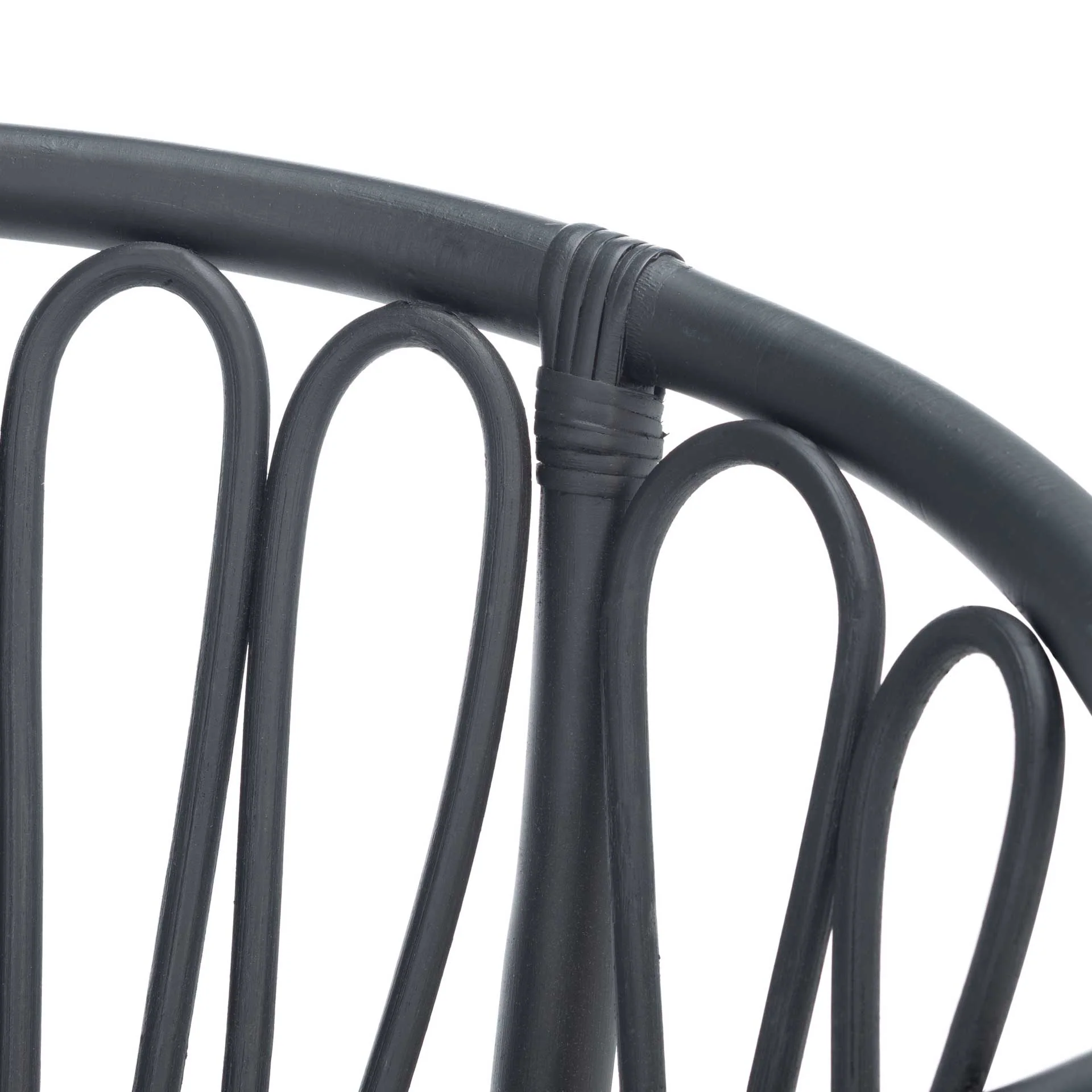 Spaced Rattan Dining Chair Black - Image 5