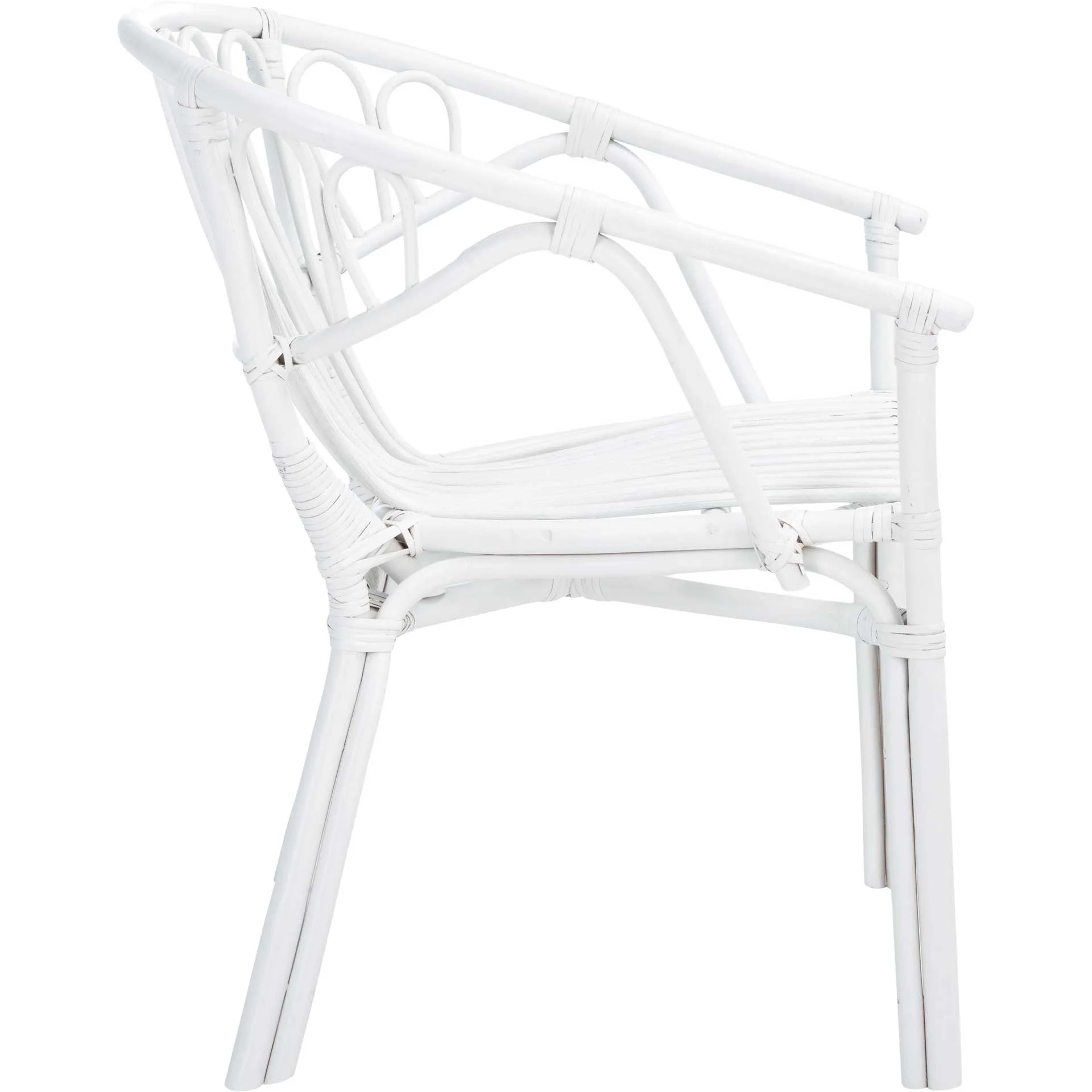 Spaced Rattan Dining Chair White - Image 2